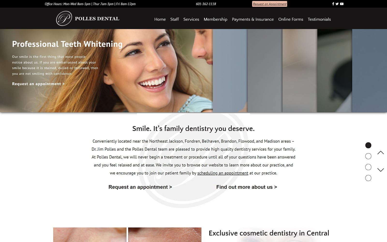 The Screenshot of Polles Dental pollesdental.com Website