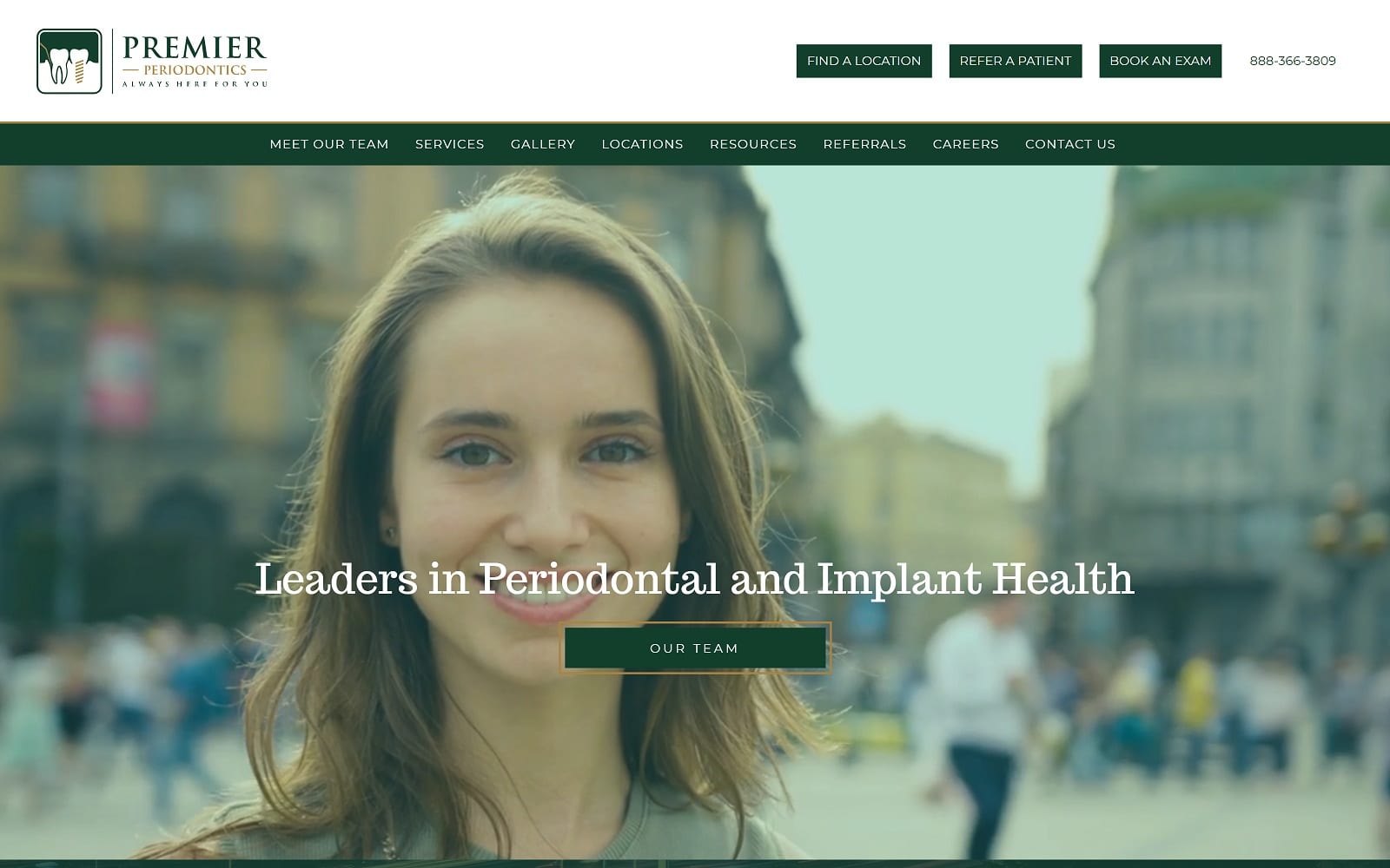 The Screenshot of Premier Periodontics Bellevue, WA premierperiodontics.com Website