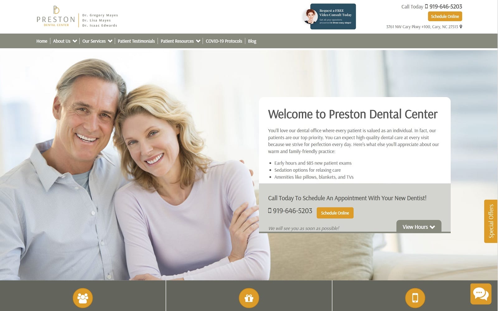 The Screenshot of Preston Dental Center prestondentalcenter.com Website
