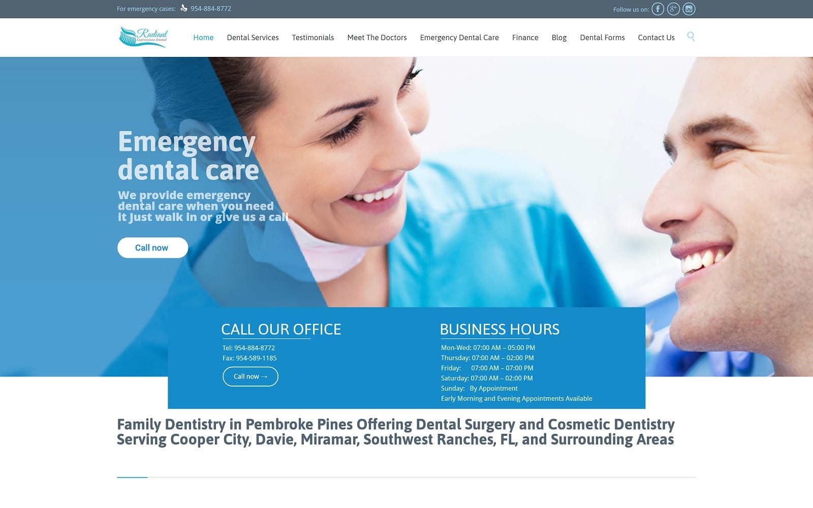 The Screenshot of Radiant Expressions Dental radiantexpressionsdental.com Website