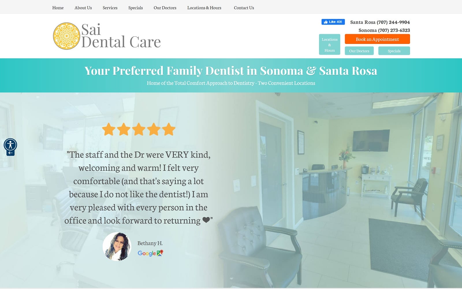 The Screenshot of Sai Dental Care Inc. saidental.net Website