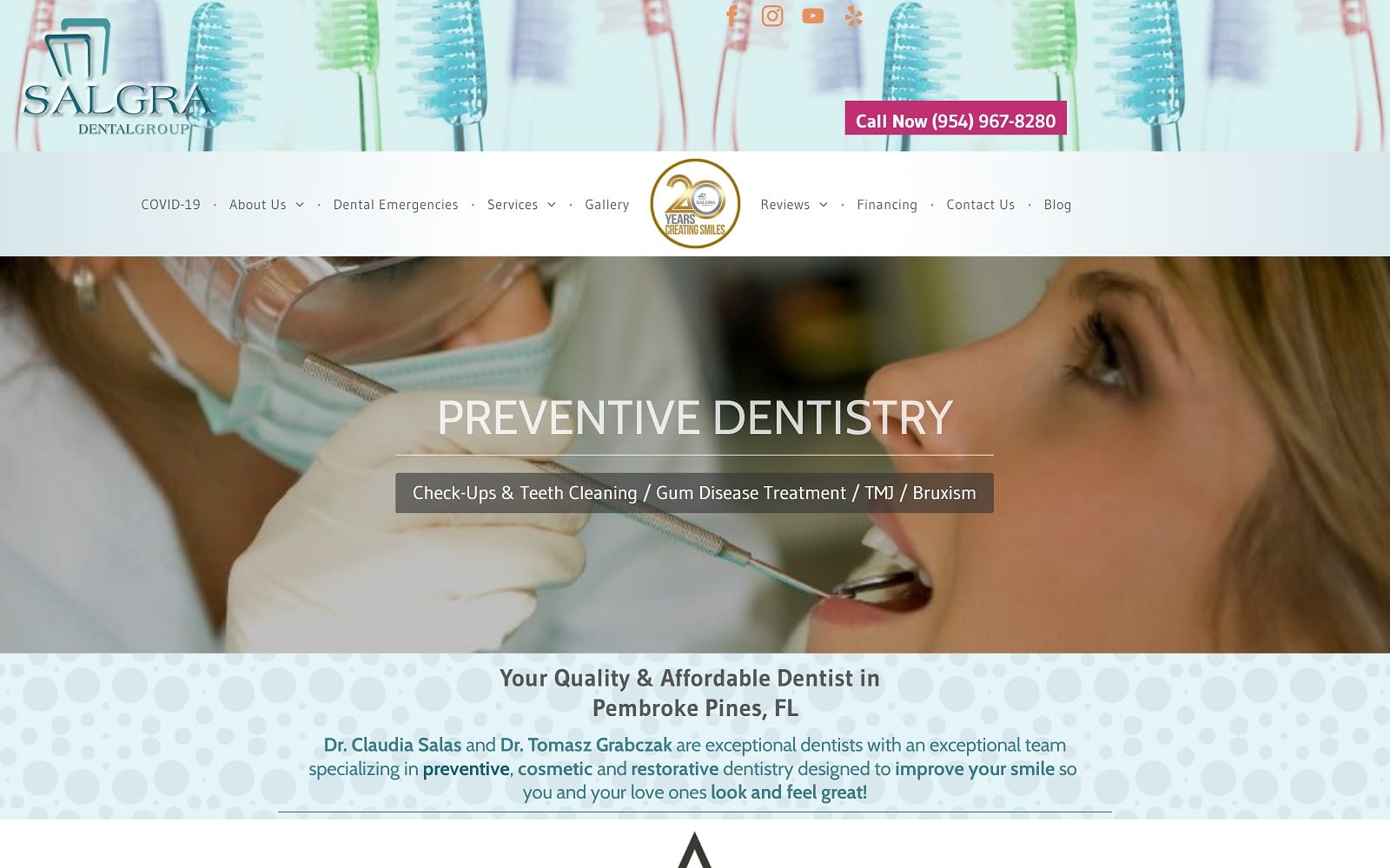 The Screenshot of Salgra Dental Group salgradental.com Website