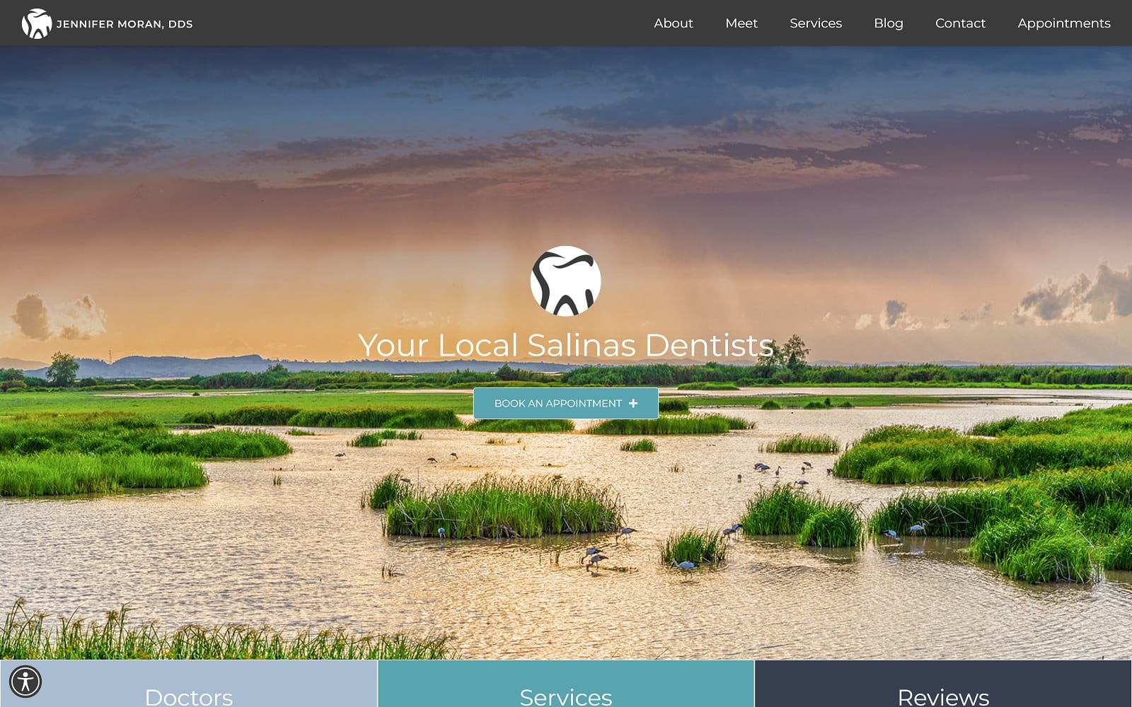 The Screenshot of Jennifer L. Moran, DDS salinasfamilydentist.com Website