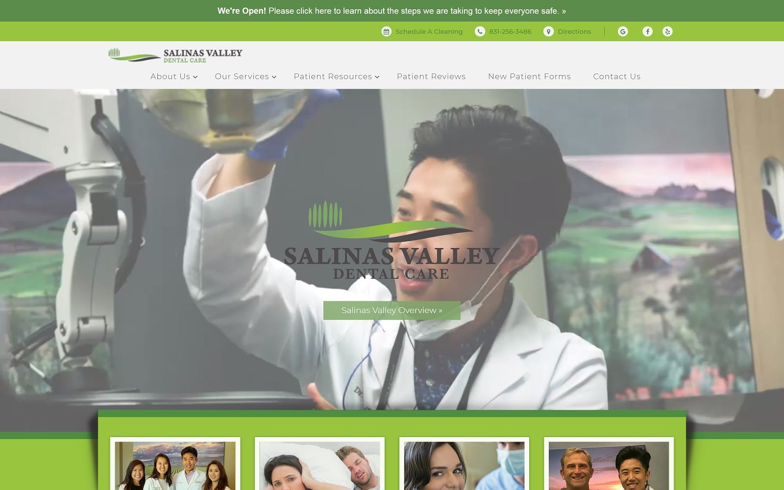 The Screenshot of Salinas Valley Dental Care salinasvalleydentalcare.com Website