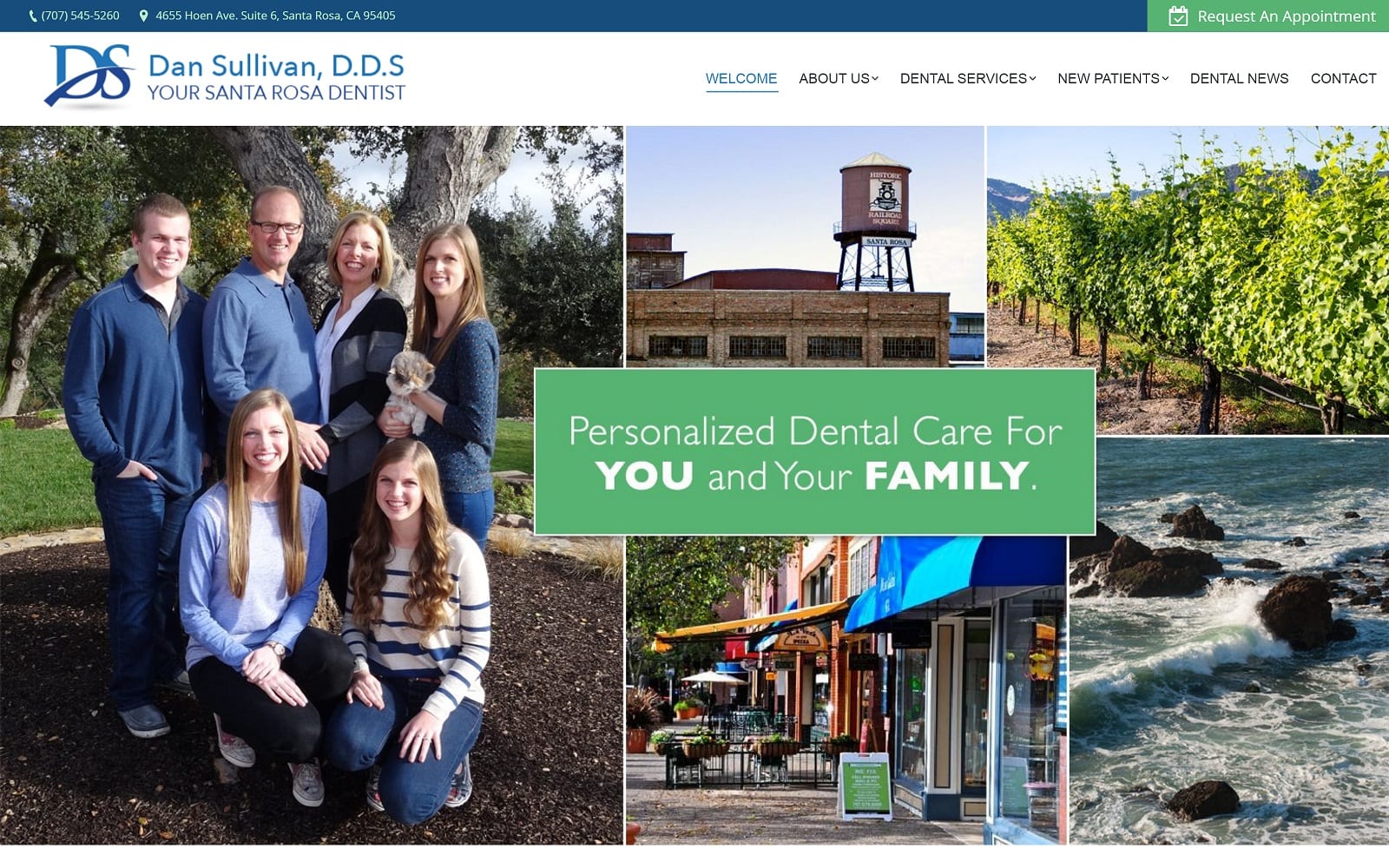 The Screenshot of Daniel Sullivan, DDS santarosacosmetic.dentist Website
