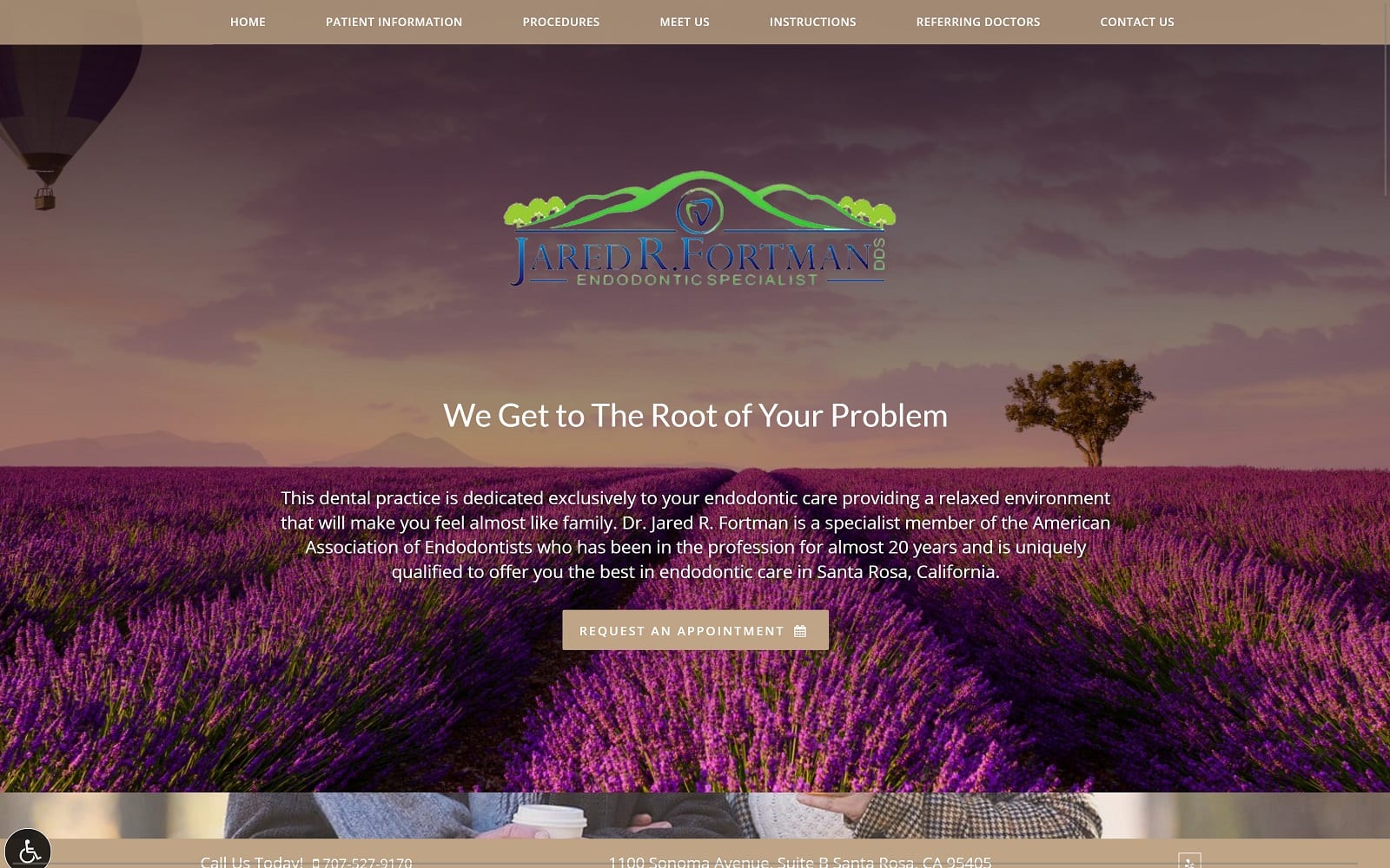 The Screenshot of Jared R. Fortman, DDS santarosaendodontist.com Website