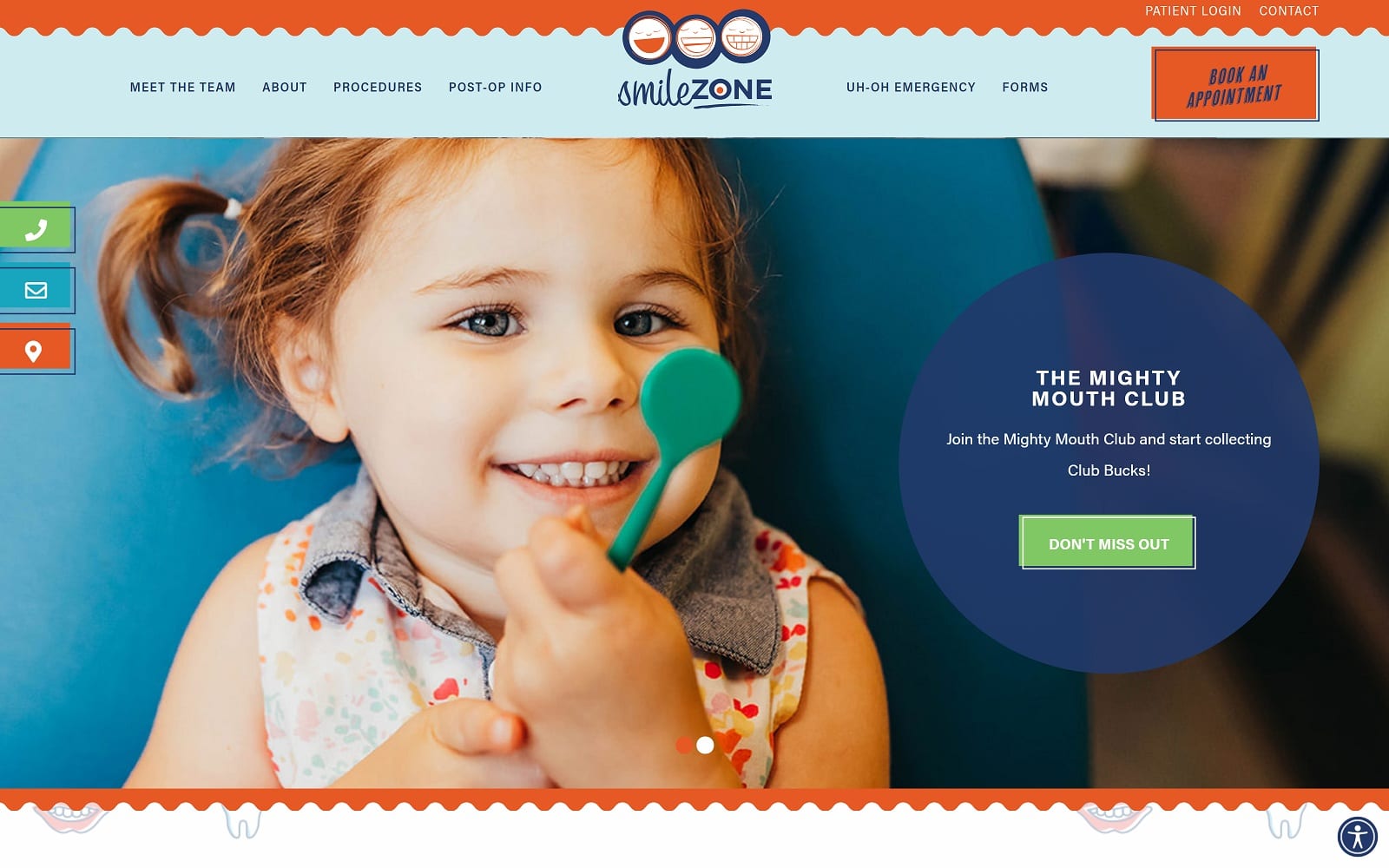 The Screenshot of Smile Zone smilezonedentist.com Website