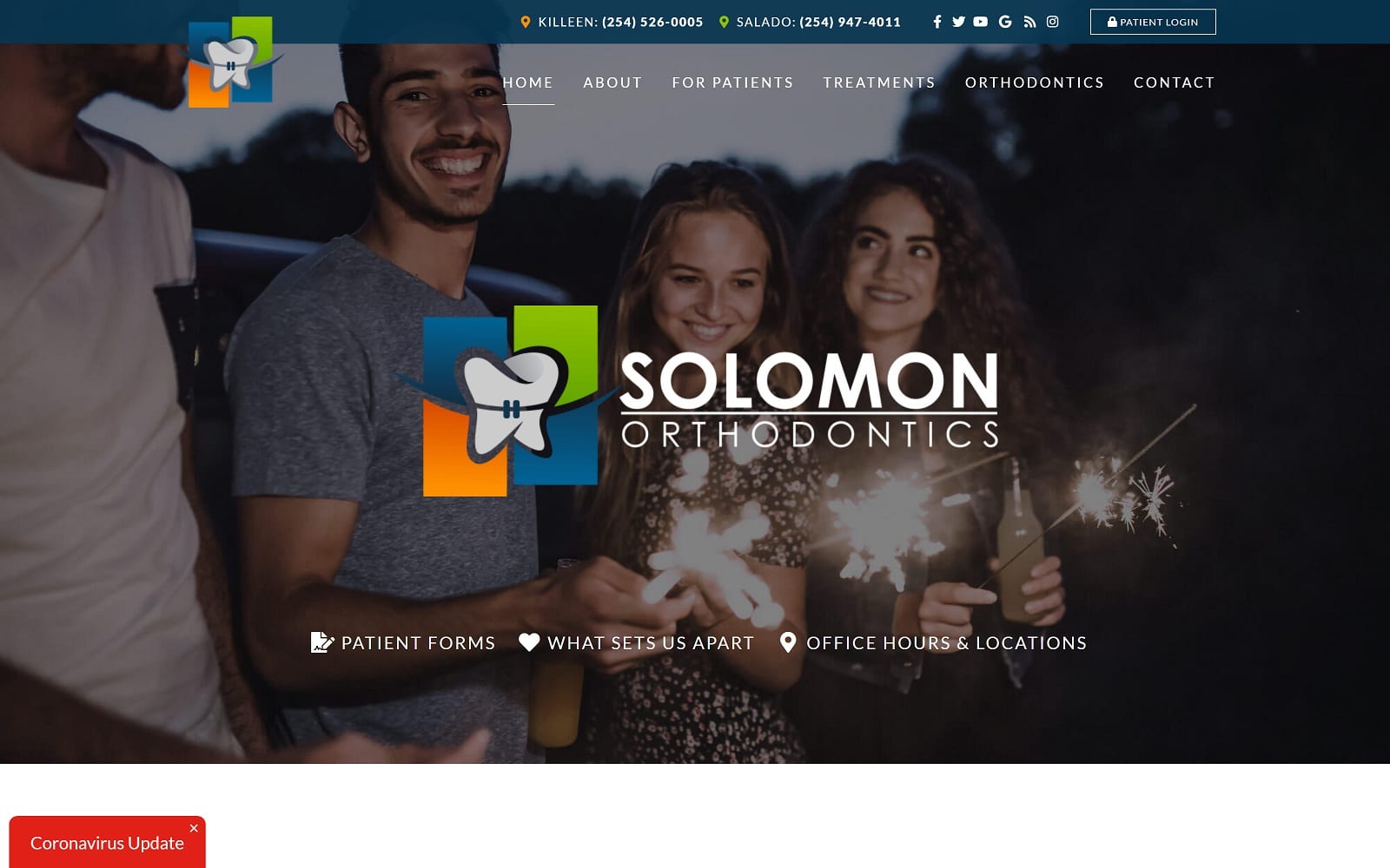The Screenshot of Solomon Orthodontics solomonorthodontics.com Dr. Michael Solomon Website