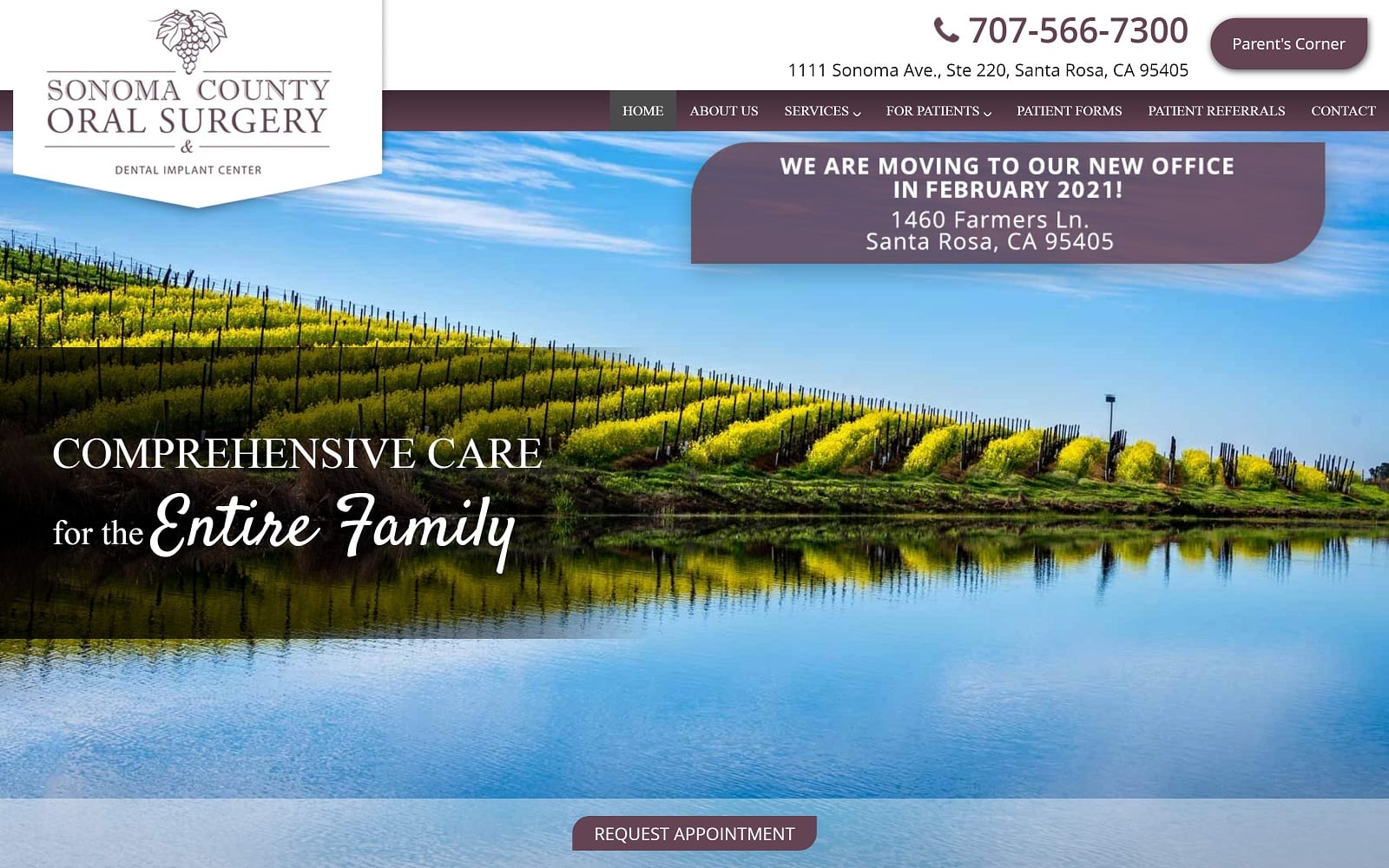 The Screenshot of Sonoma County Oral Surgery & Dental Implant Center sonomacountyoralsurgery.com Website