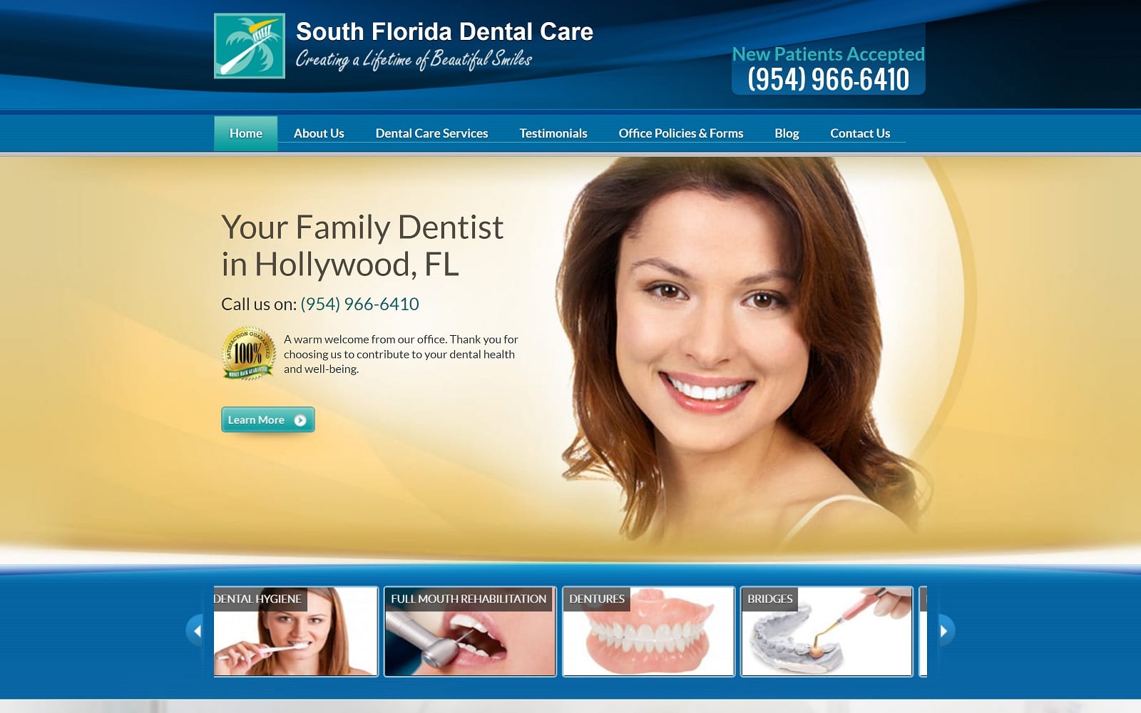 The Screenshot of South Florida Dental Care southfloridadentalcare.com