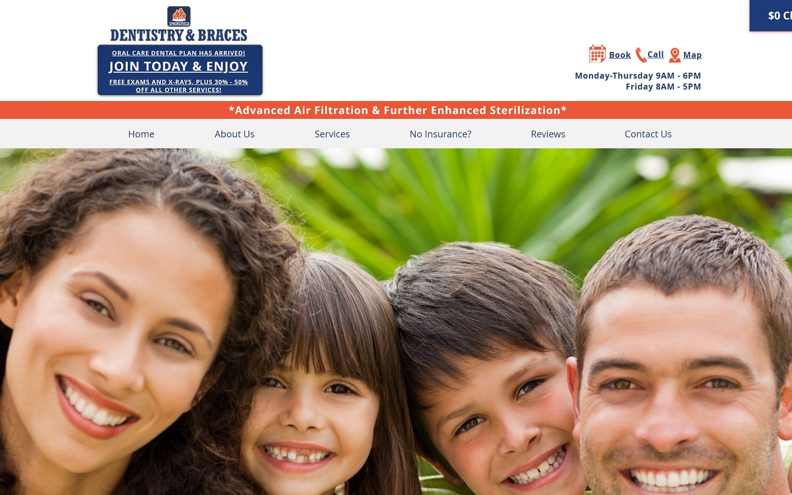 The Screenshot of Springfield Dentistry and Braces springfielddentistryandbraces.com Website