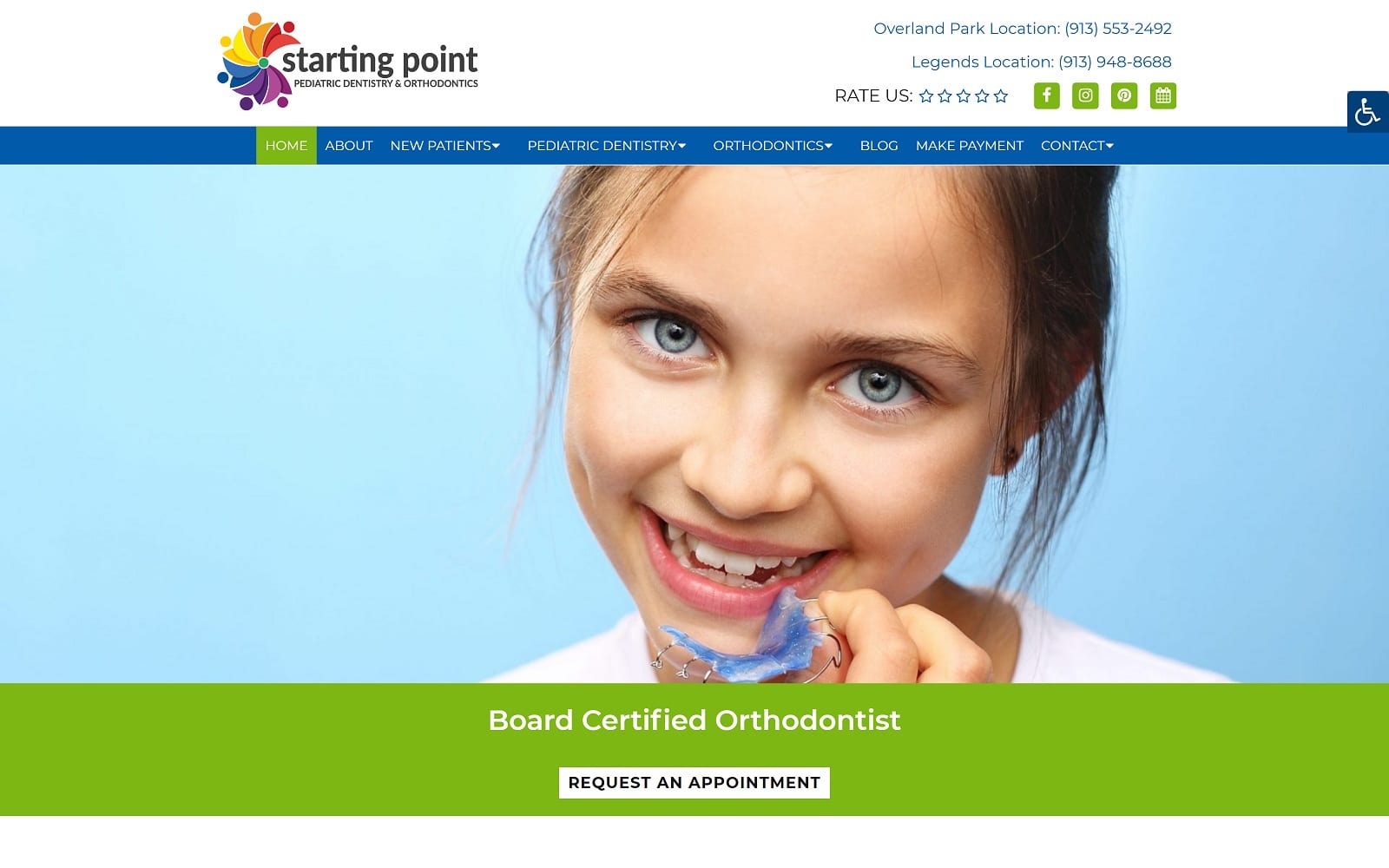 The Screenshot of Starting Point Pediatric Dentistry and Orthodontics startingpointdental.com Website
 