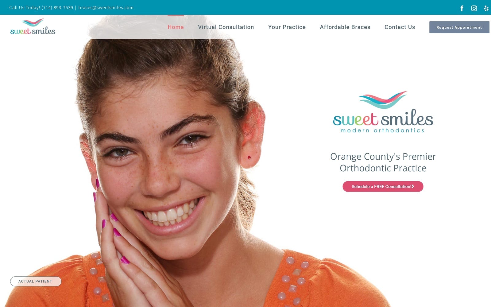 The Screenshot of Sweet Smiles Modern Orthodontics sweetsmiles.com Website