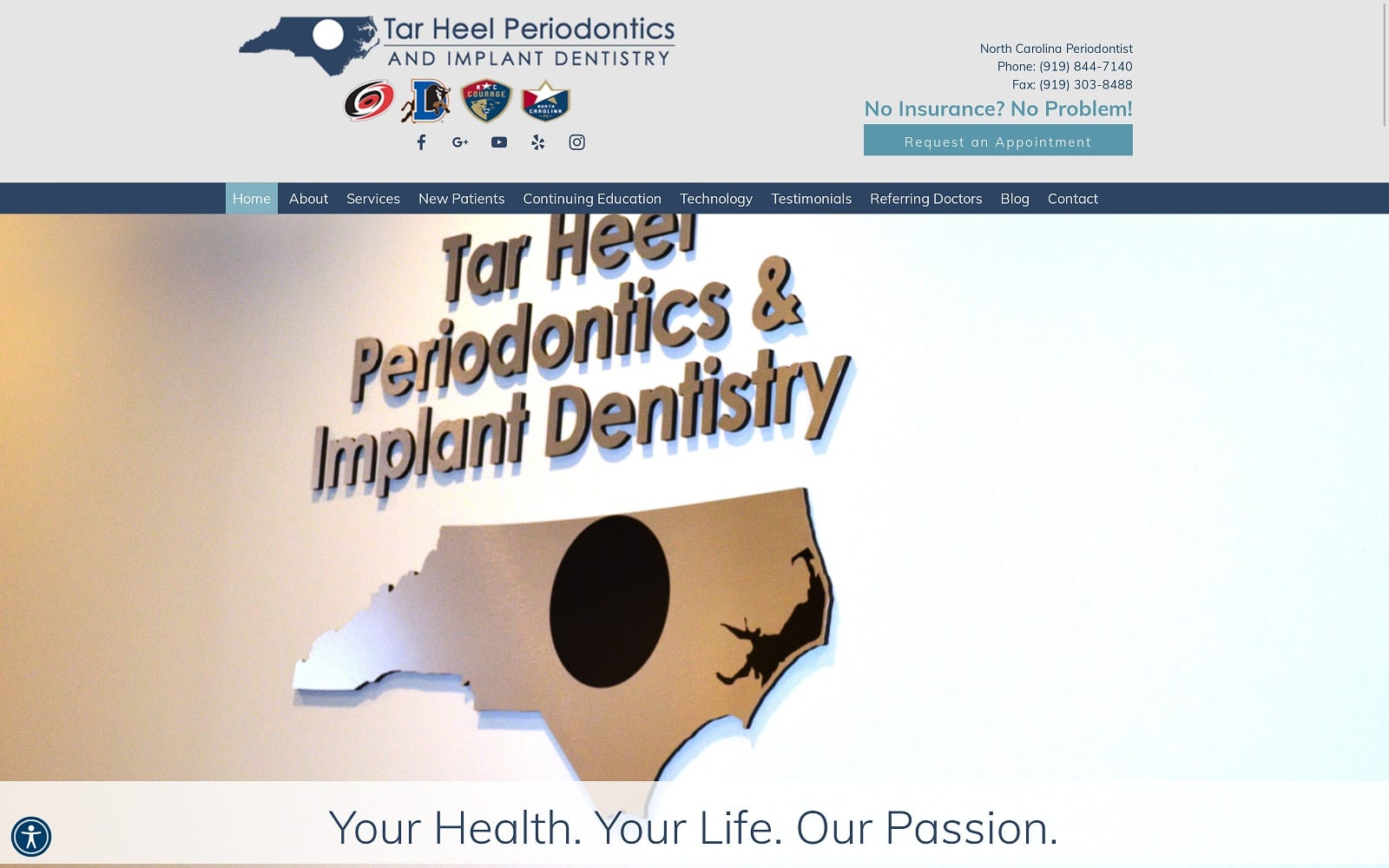 The Screenshot of Tar Heel Periodontics and Implant Dentistry tarheelperio.com Website