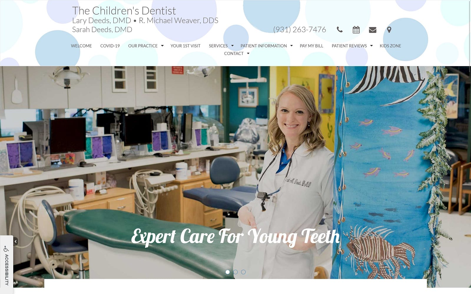 The Screenshot of Children's Dentist thechildrensdentist.net Website