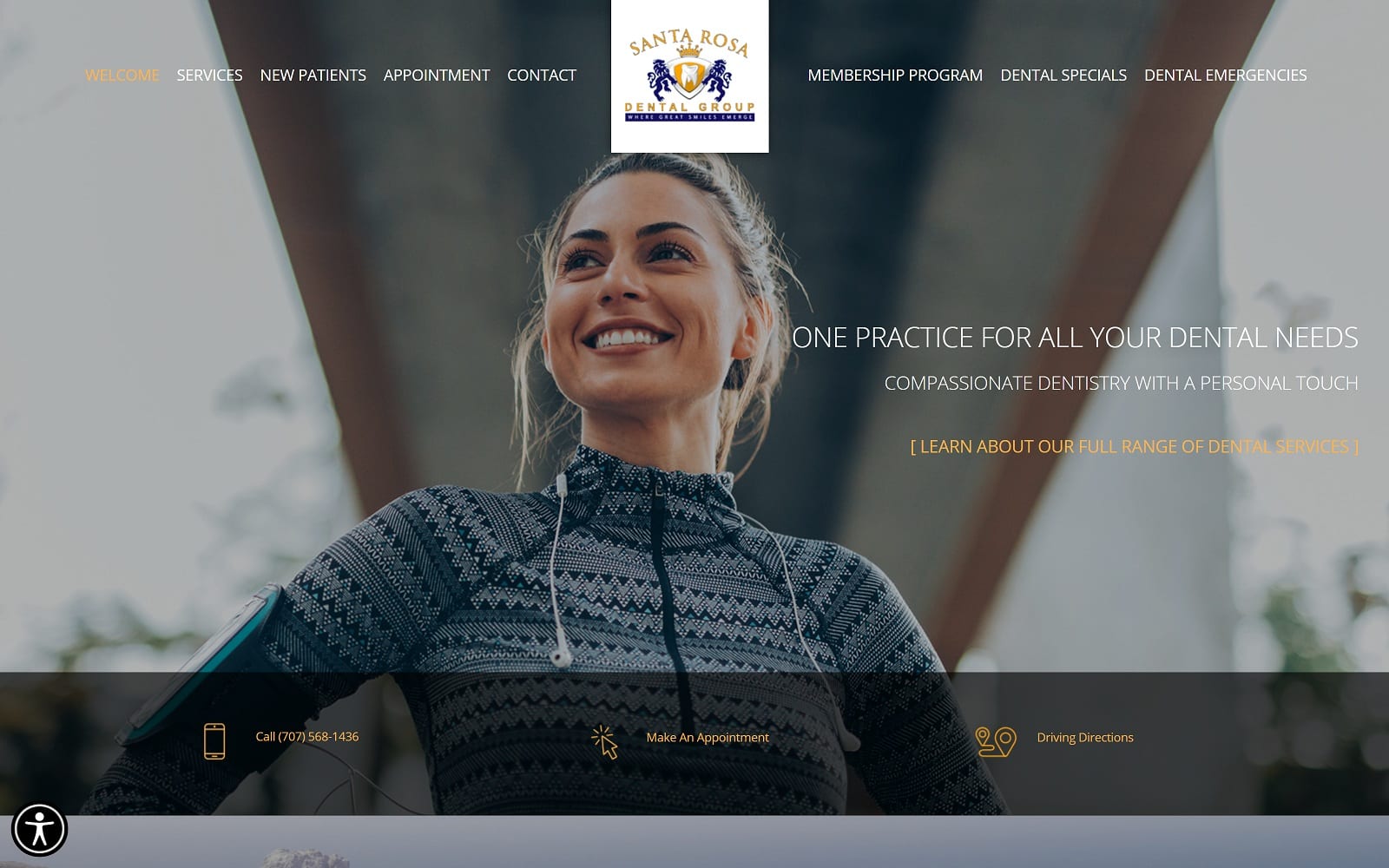 The Screenshot of Santa Rosa Dental Group thesantarosadentist.com Website