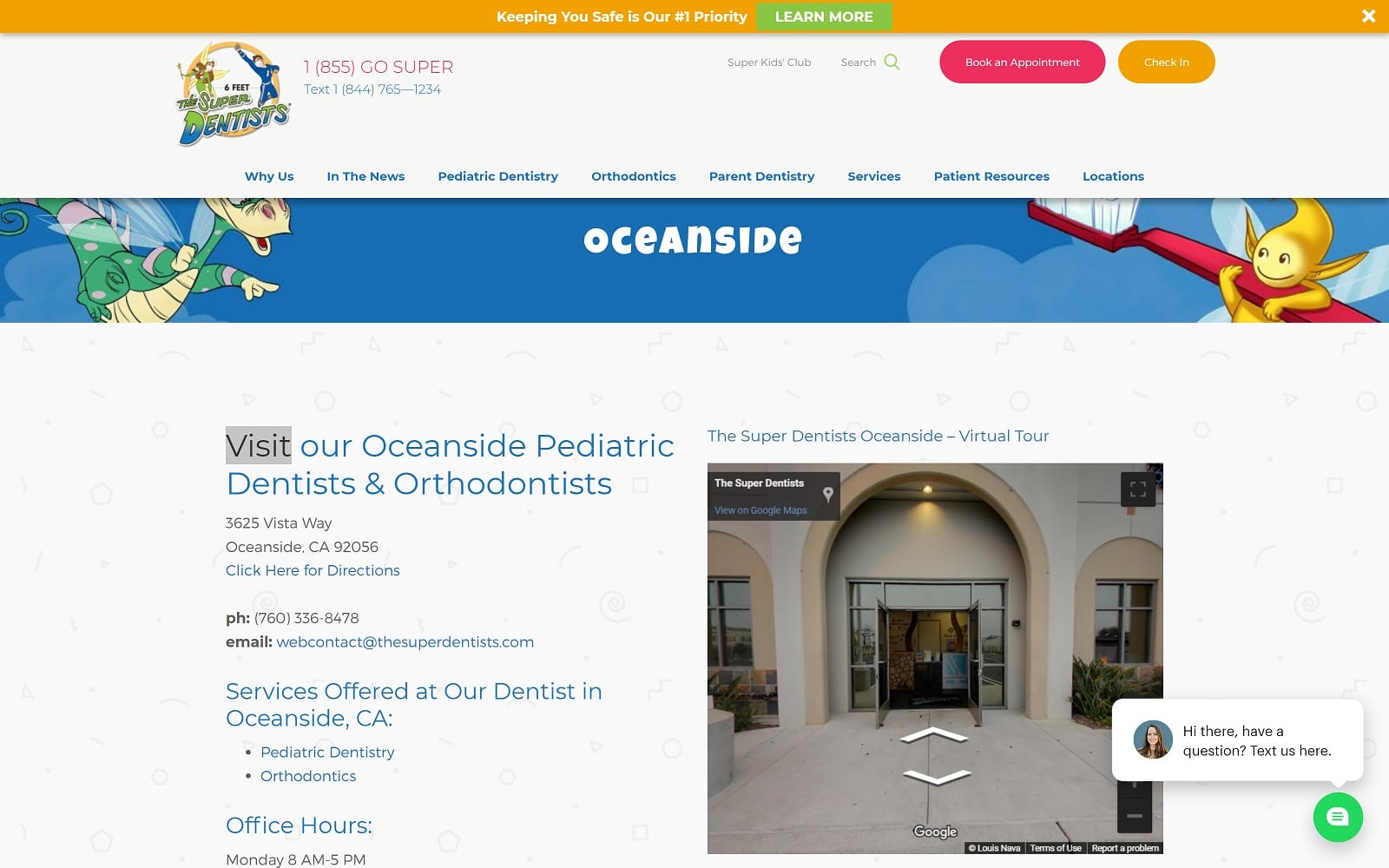 The Screenshot of The Super Dentists thesuperdentists.com/locations/oceanside-dentist Website