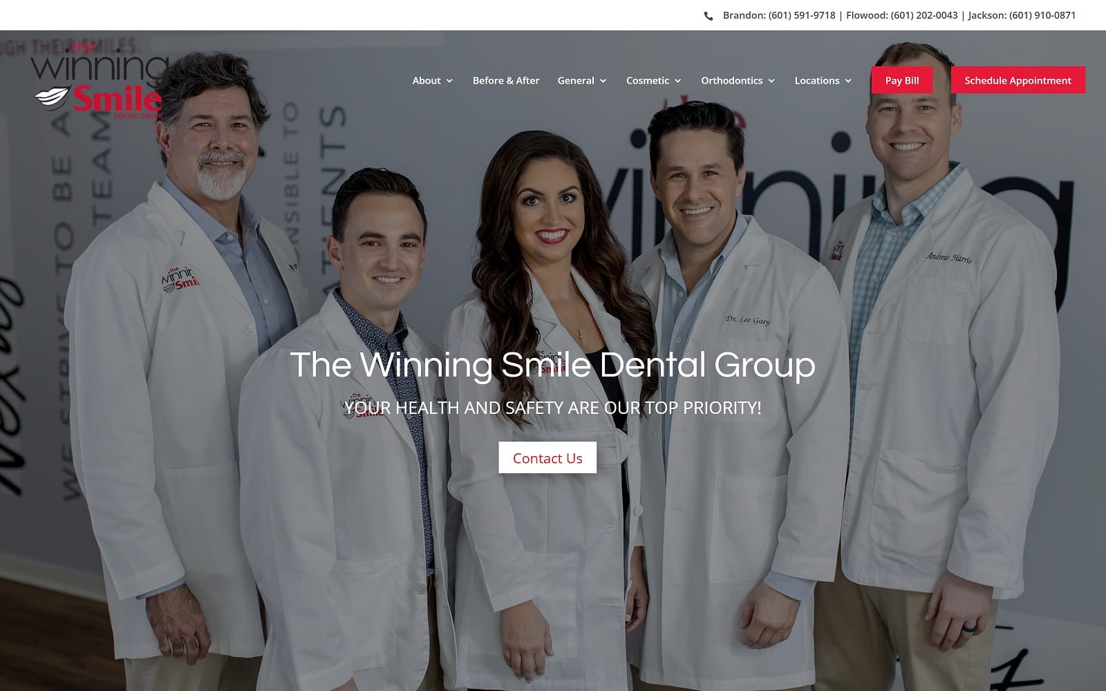 The Screenshot of The Winning Smile Dental Group - Jackson thewinningsmile.com Website