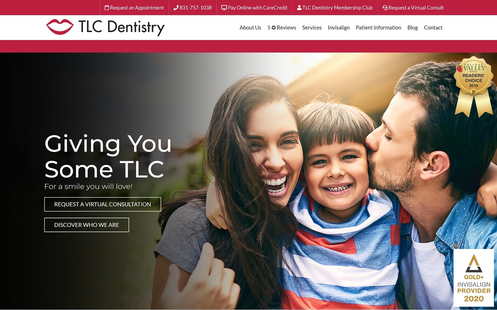 The Screenshot of TLC Dentistry tlcdentistry.com Website