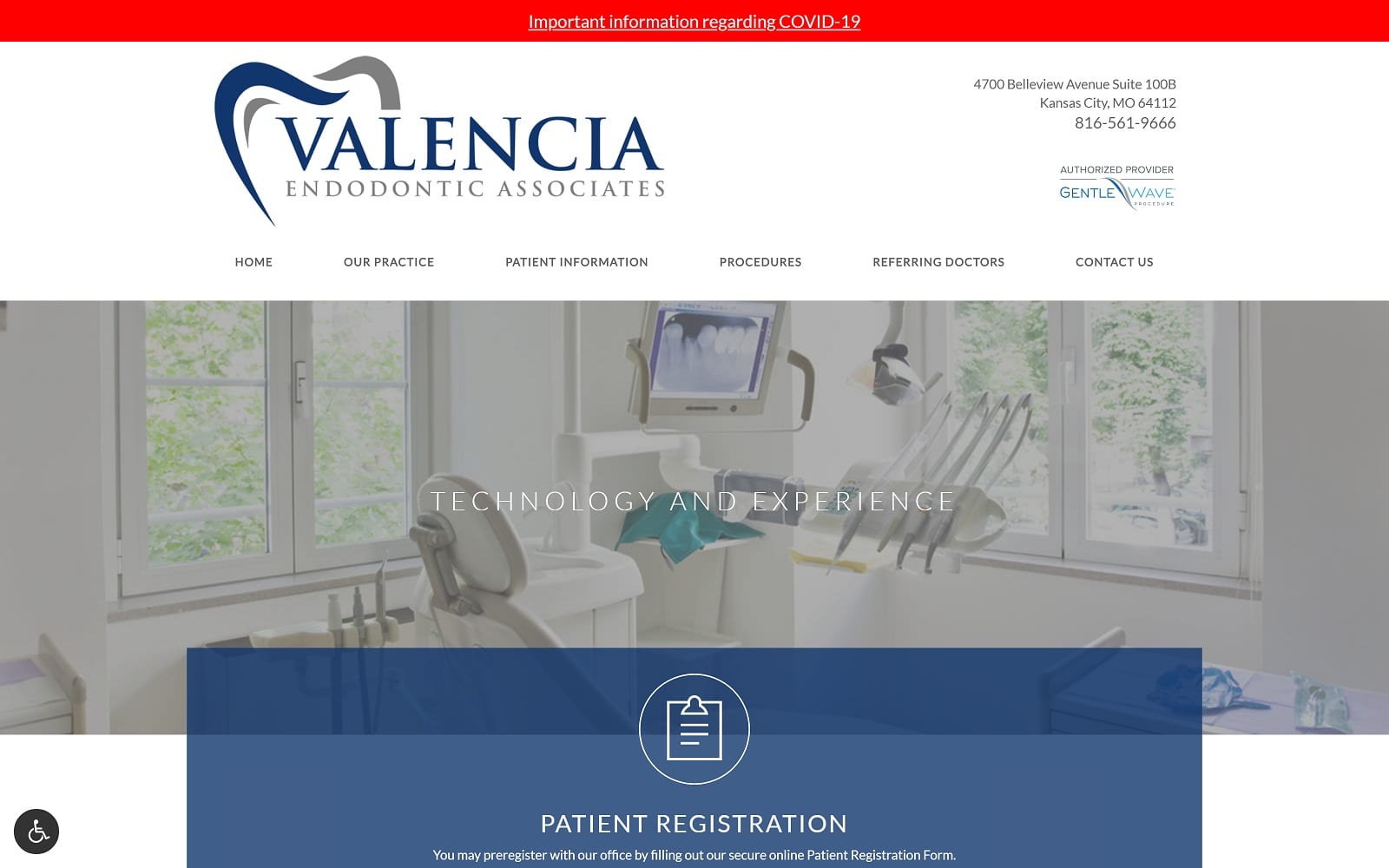 The Screenshot of Valencia Endodontic Associates: Dr. Ronald Wollard Dr. Chad Wollard valenciaendodontics.com Website