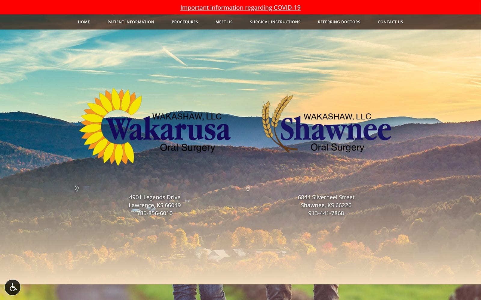 The Screenshot of Shawnee Oral Surgery: Labart, Justin W. DDS, MD wakashaw.com Website