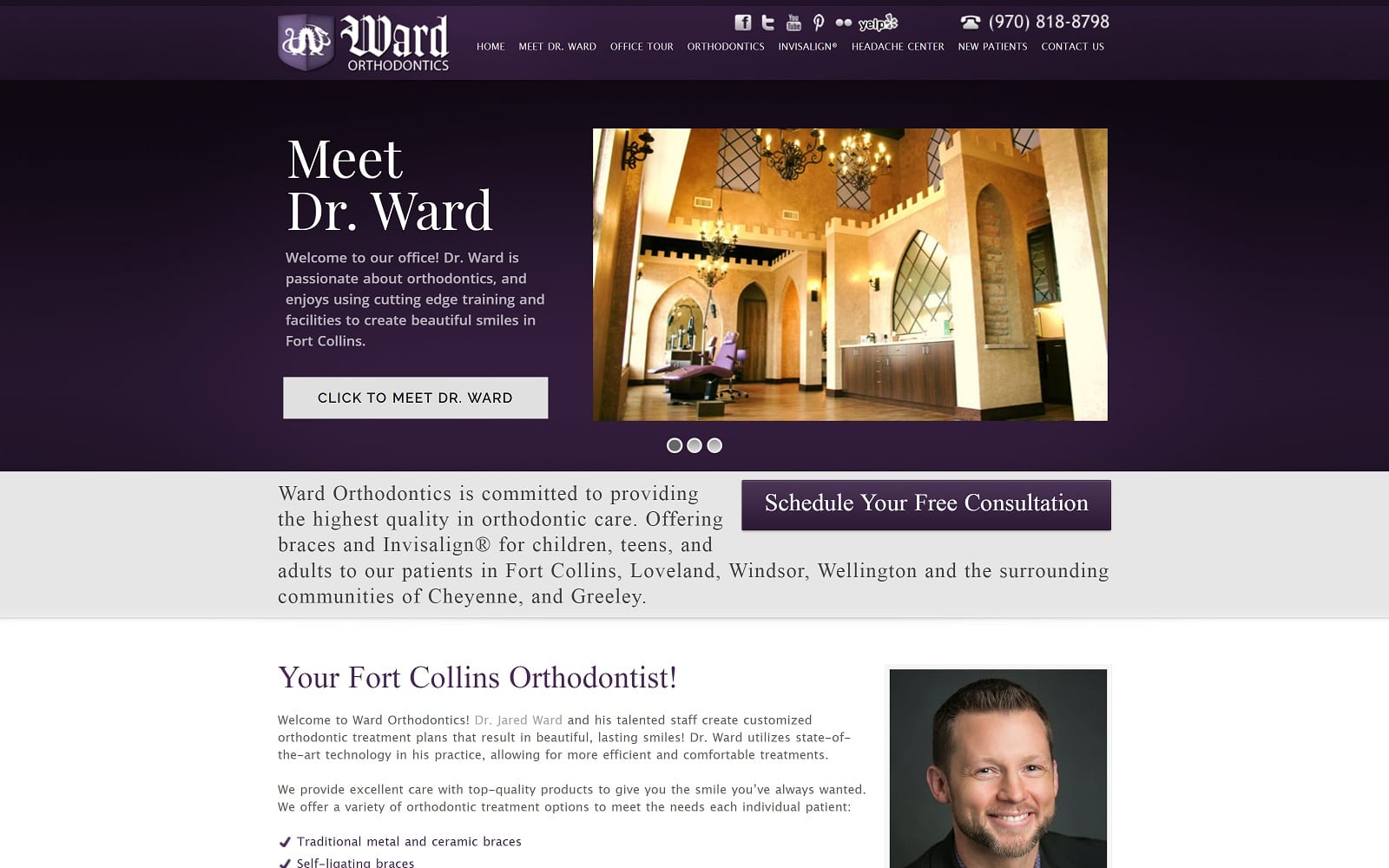 The Screenshot of Ward Orthodontics wardortho.com Dr. Jared Ward Website
