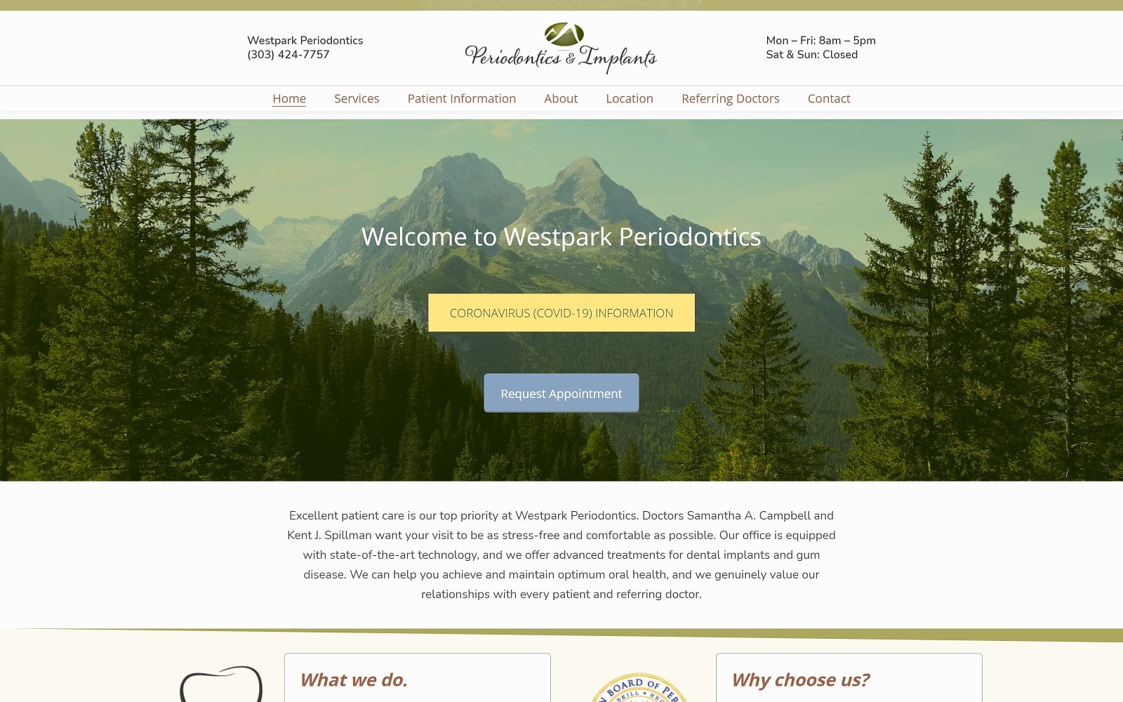 The Screenshot of Foothills Periodontics foothillsperiodontics.com Website