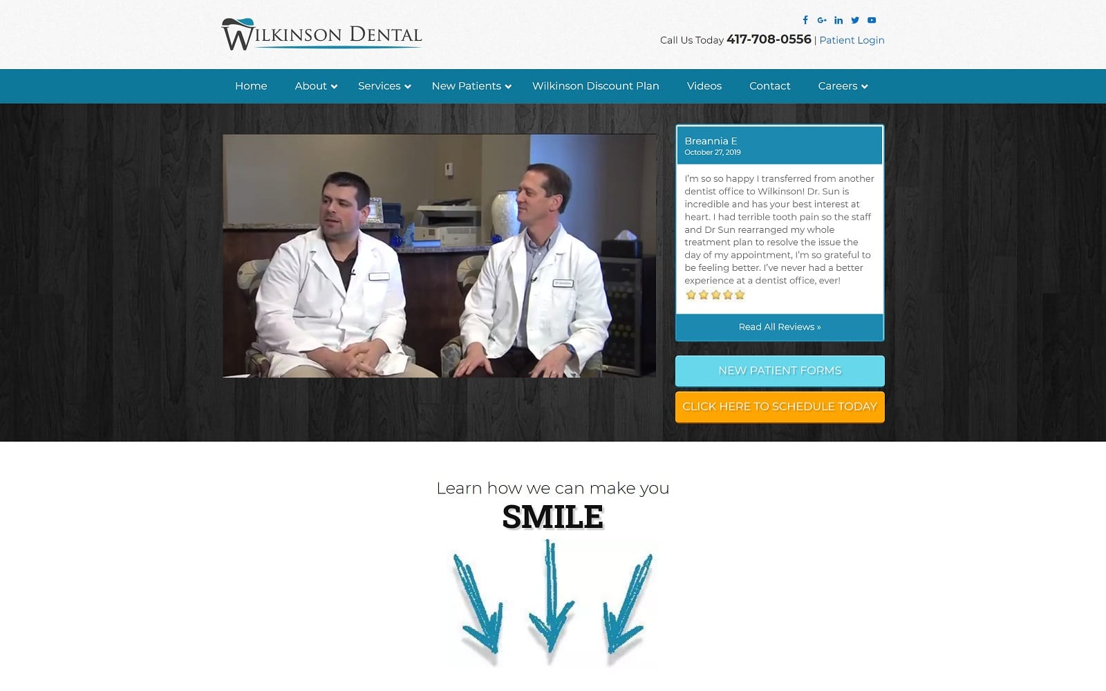 The Screenshot of Wilkinson Dental wilkdental.com Website   