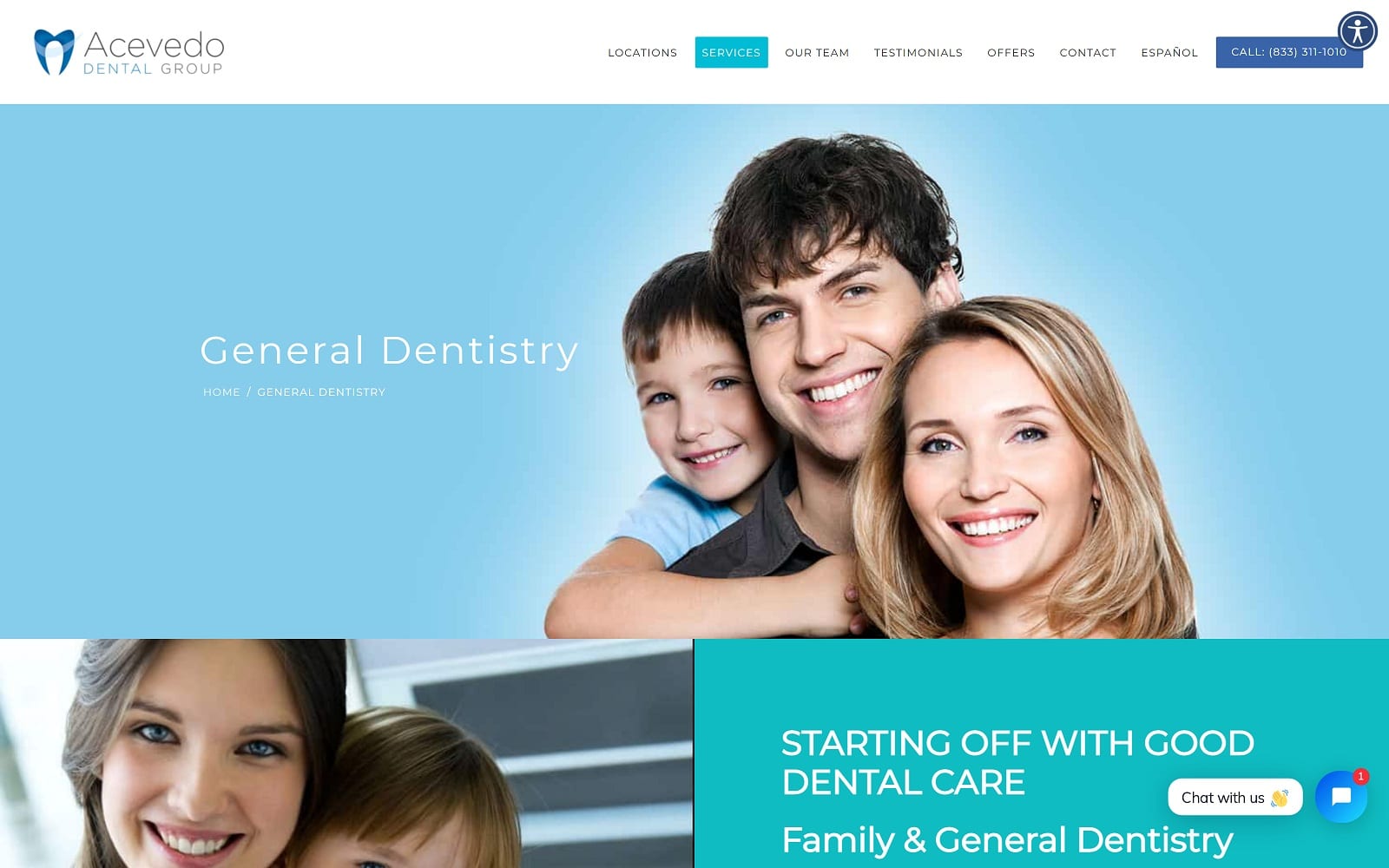The Screenshot of Acevedo Dental Group of Ontario acevedodentalgroup.com Website