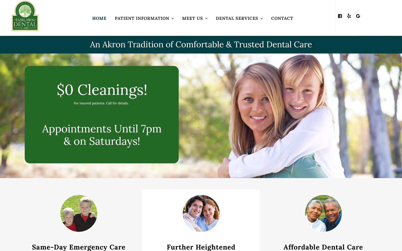 The Screenshot of Fairlawn Dental Care: Mark C. Rigby, DMD akroncosmeticdentist.com Website