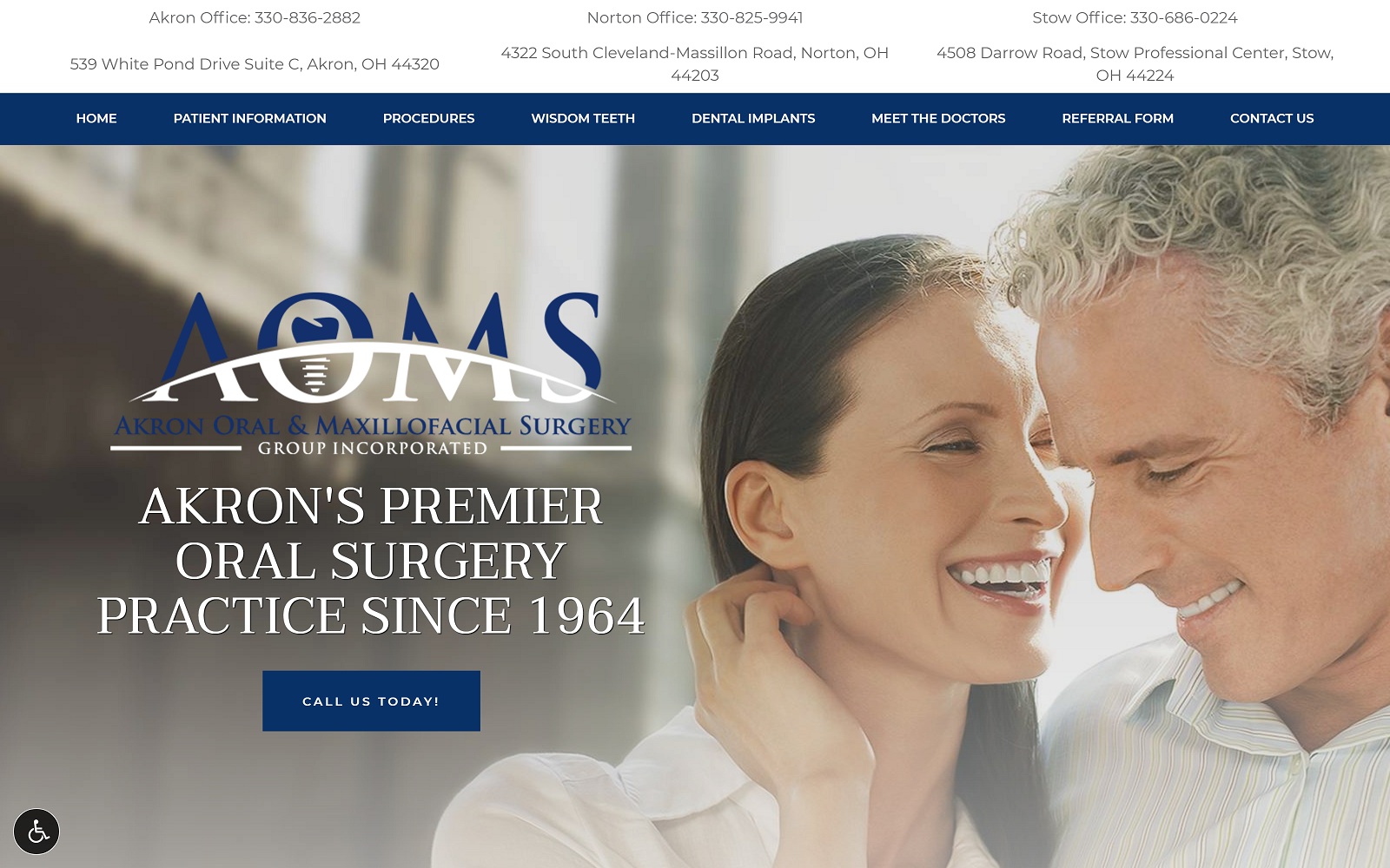 The Screenshot of Akron Oral & Maxillofacial Surgery Group akronoralsurgerygroup.com Website