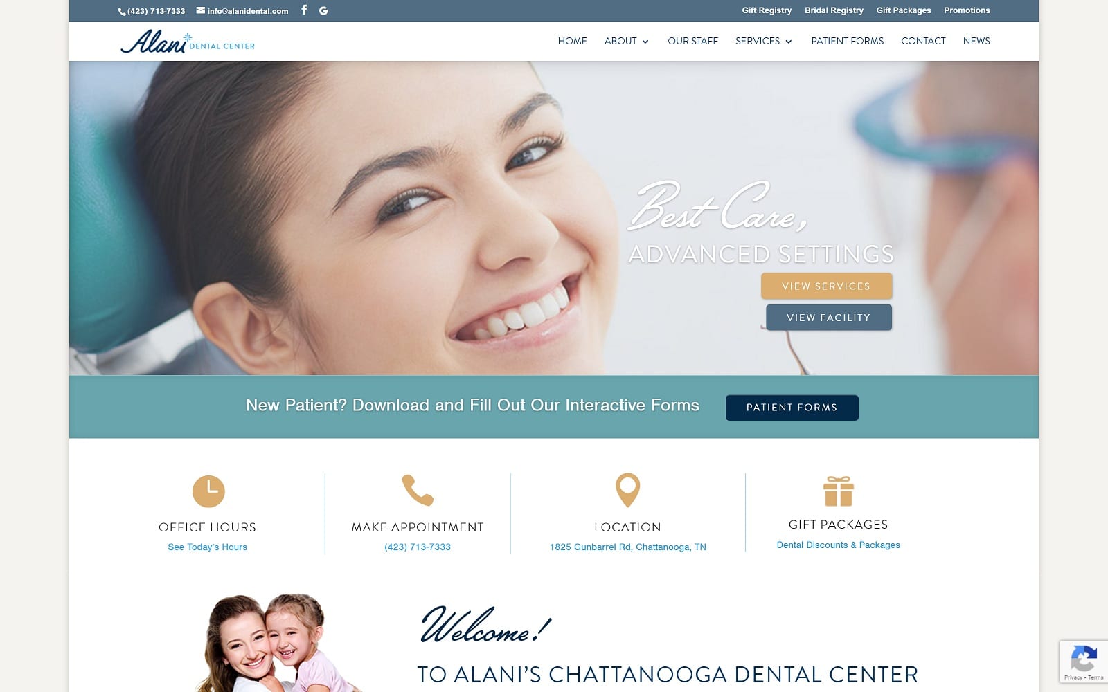 The Screenshot of Alani Dental Center alanidental.com Website