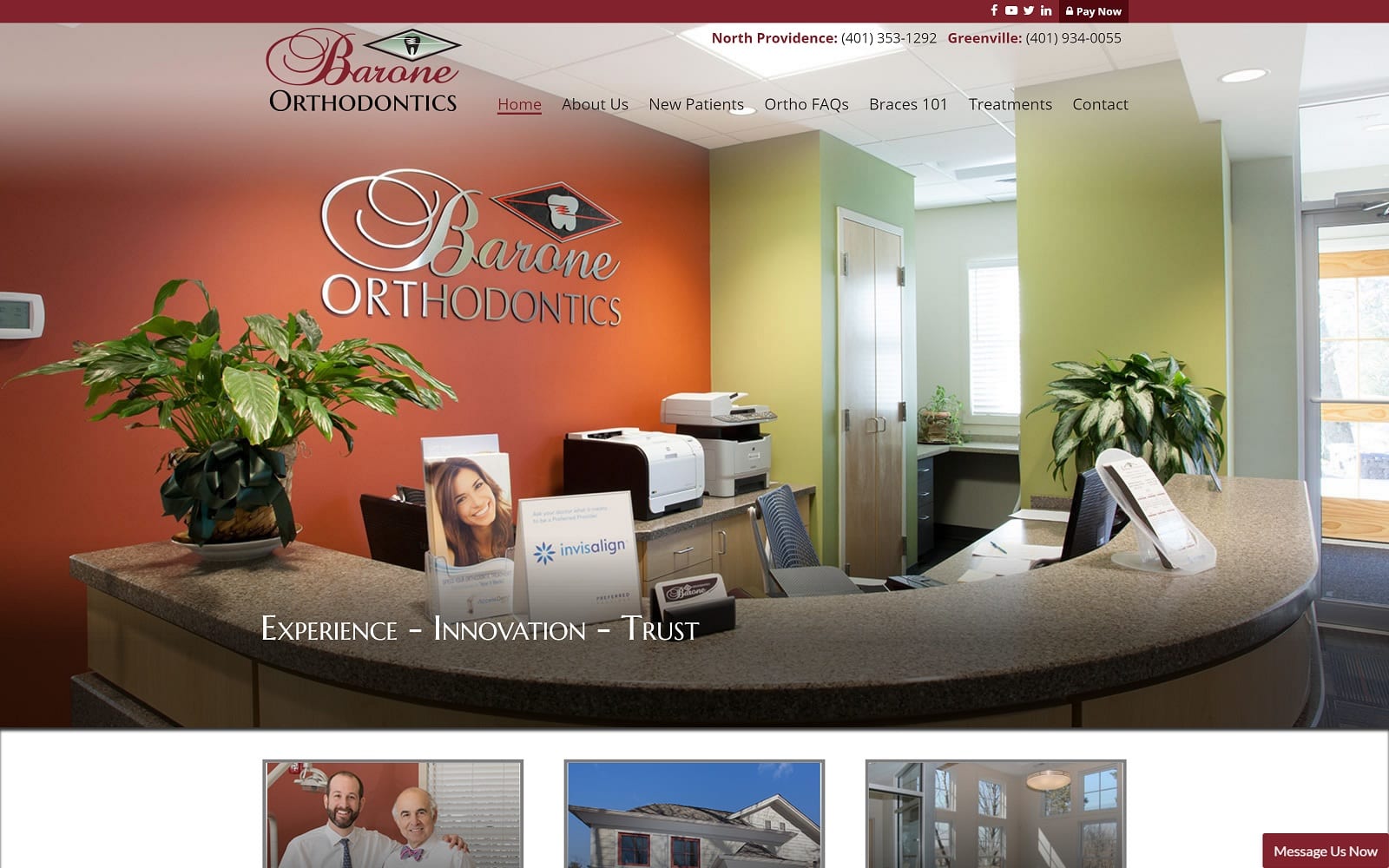 The Screenshot of Barone Orthodontics baroneorthodontics.com Dr. Nicholas D. Barone Website