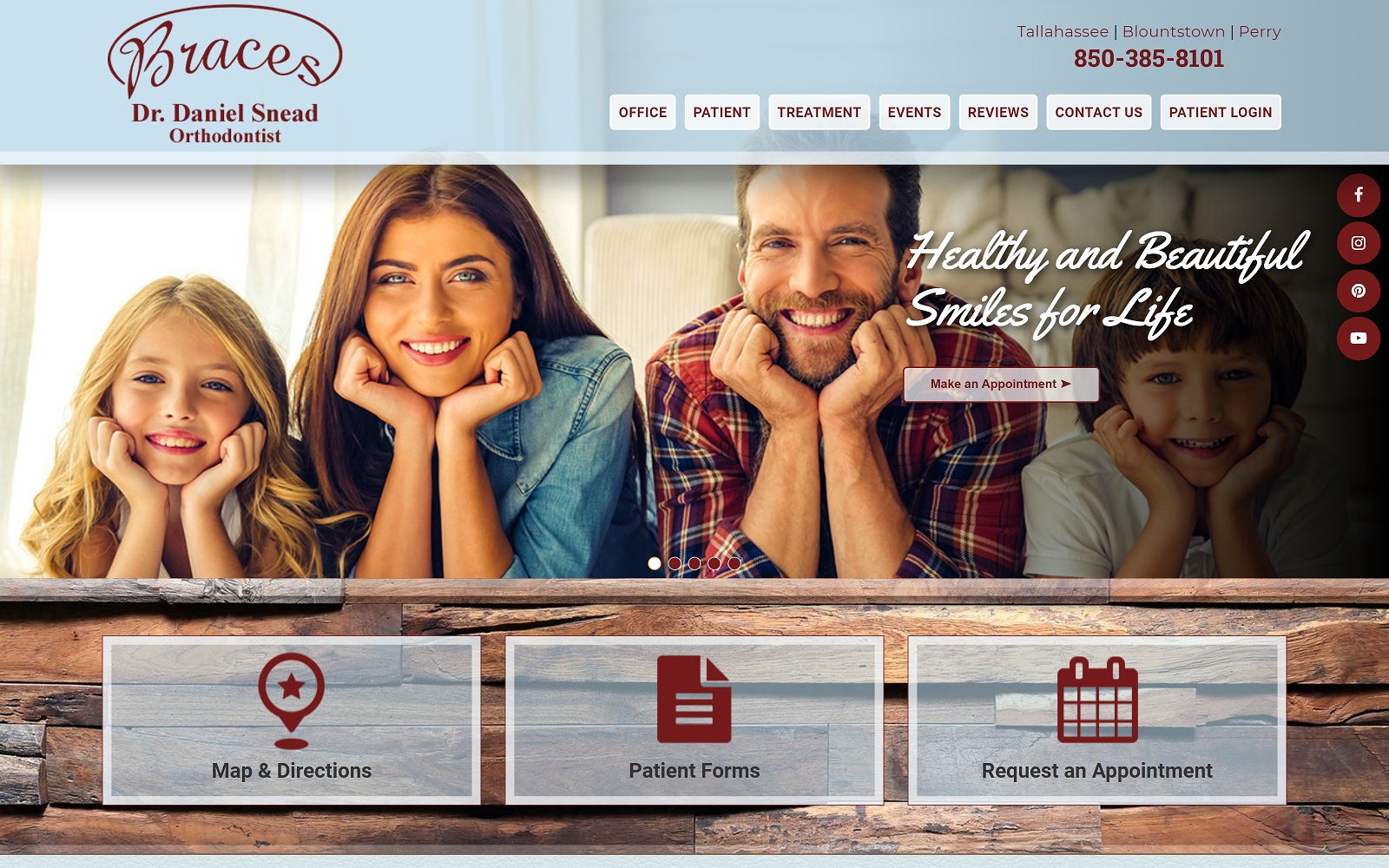 The Screenshot of Braces By Snead bracesbysnead.com Dr. Daniel B. Snead Website