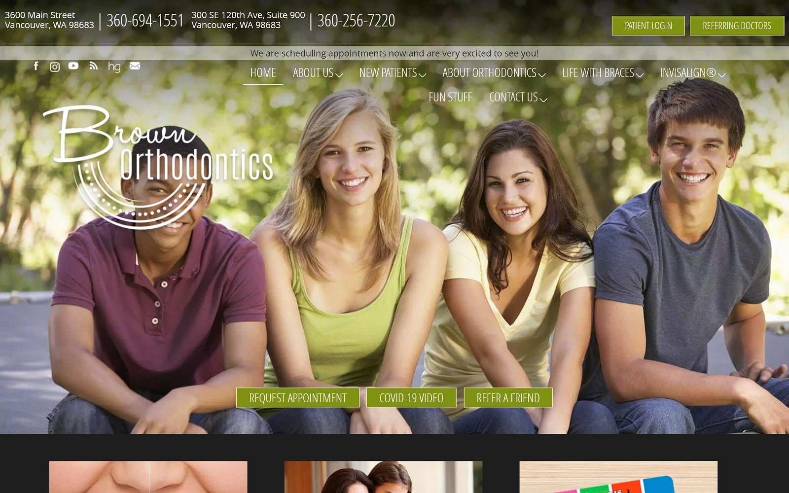 The Screenshot of Constance M Brown, DDS, Orthodontics Exclusively brownorthodontics.com Website