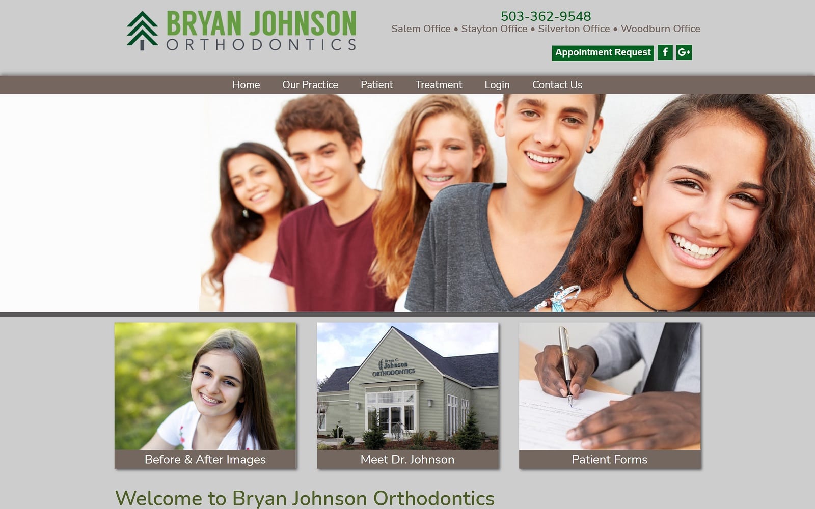 The Screenshot of Bryan Johnson Orthodontics bryanjohnsonorthodontics.com Dr. Bryan Johnson Website