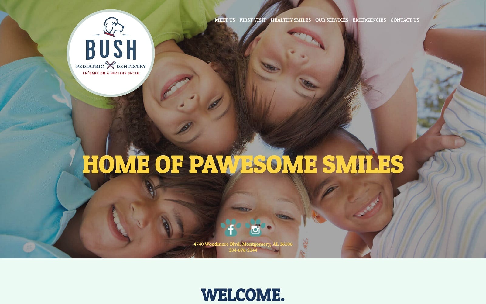 The Screenshot of Bush Pediatric Dentistry Dr. Samuel Bush bushpediatricdentistry.com Website