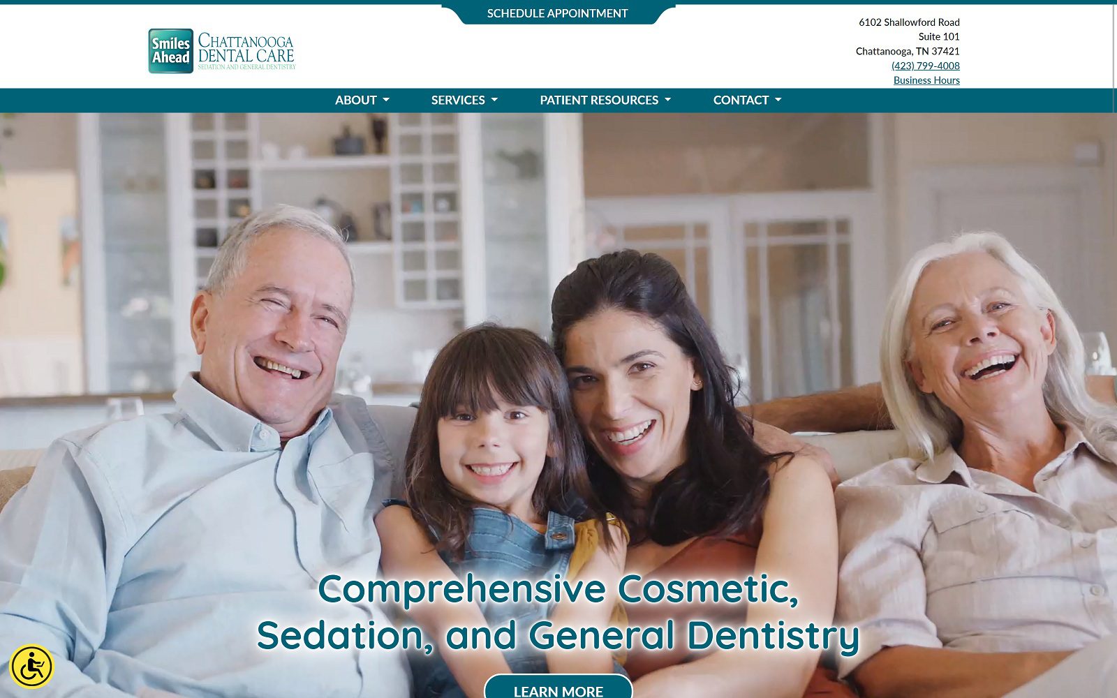 The Screenshot of Chattanooga Dental Care chattanoogadentalcare.com Website
