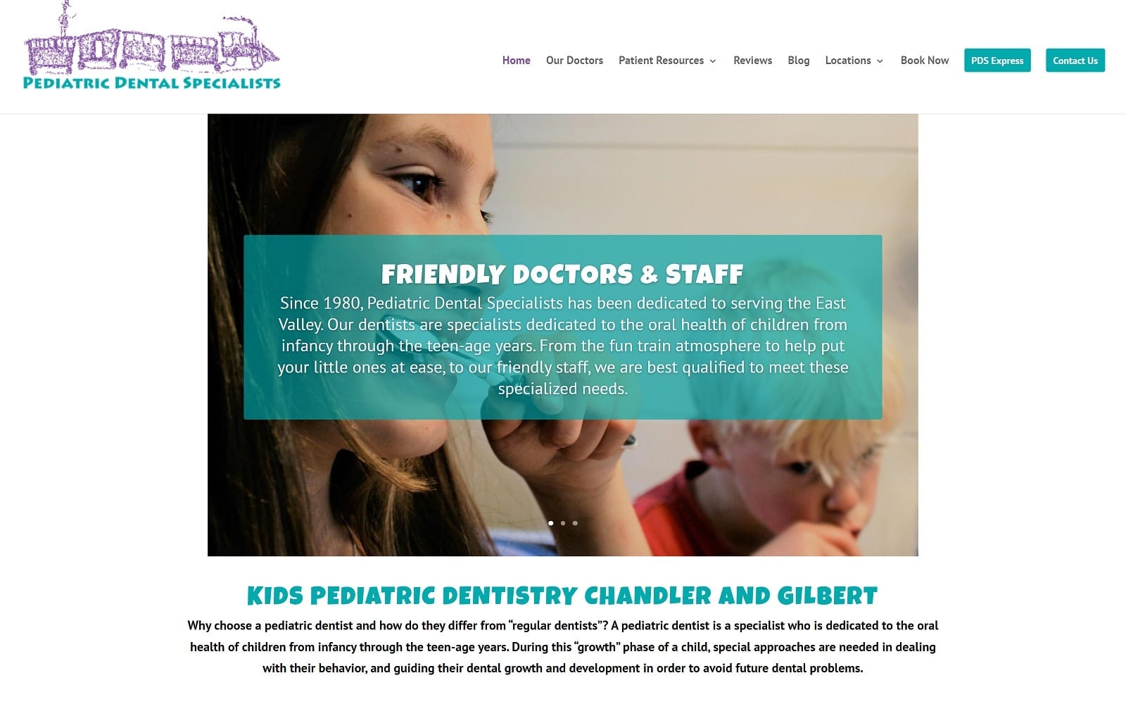 The Screenshot of Pediatric Dental Specialists chewchew.net Website
 