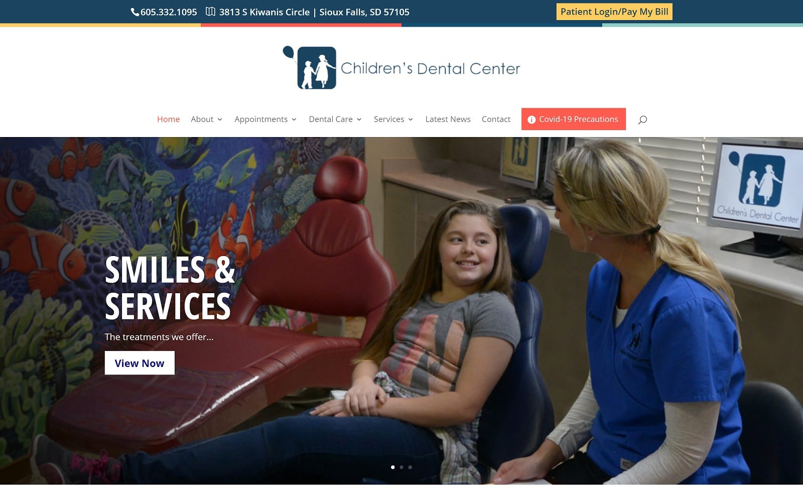 The Screenshot of Children's Dental Center childrensdentalcentersf.com Website