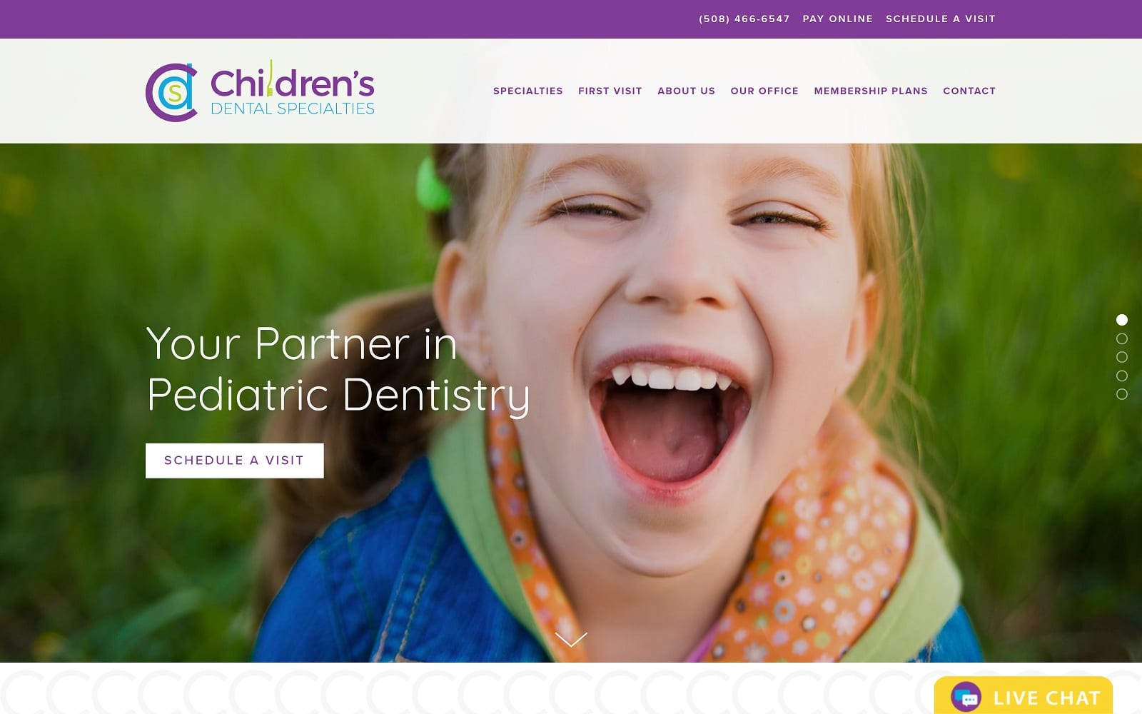 The Screenshot of Children's Dental Specialties childrensdentalspecialties.com Website