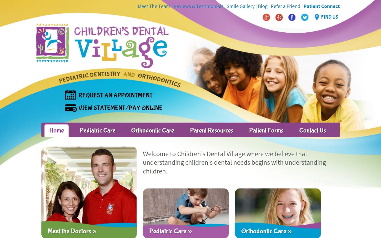 The Screenshot of Children's Dental Village childrensdentalvillage.net Website