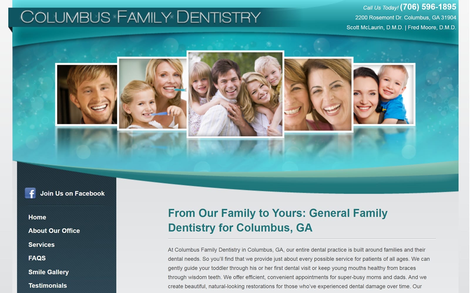 The Screenshot of Columbus Family Dentistry columbusfamilydentistry.com Website
