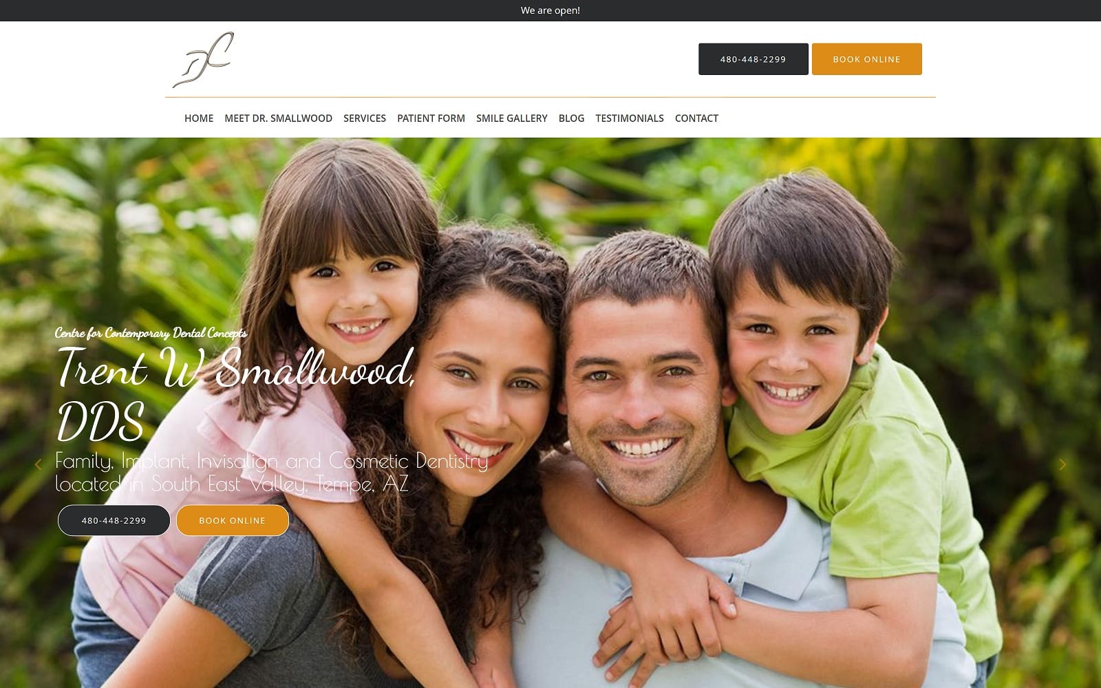 The Screenshot of Centre for Contemporary Dental Concepts: Dr. Trent W. Smallwood, DDS cosmeticdentistryaz.com Website