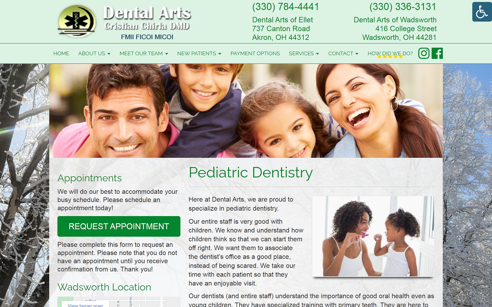 The Screenshot of Dental Arts - Cristian Chirla DMD cristianchirladmd.com Website