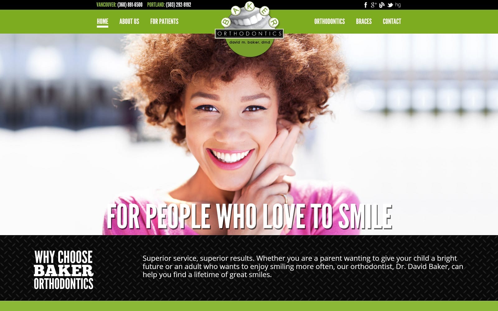 The Screenshot of Baker Orthodontics davidbakerortho.com Dr. David Baker Website