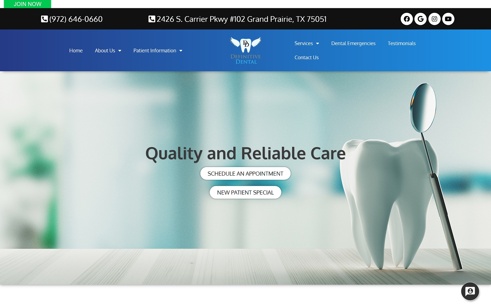 The Screenshot of Definitive Dental: Peter Guirguis, DDS definitivedental.com Website