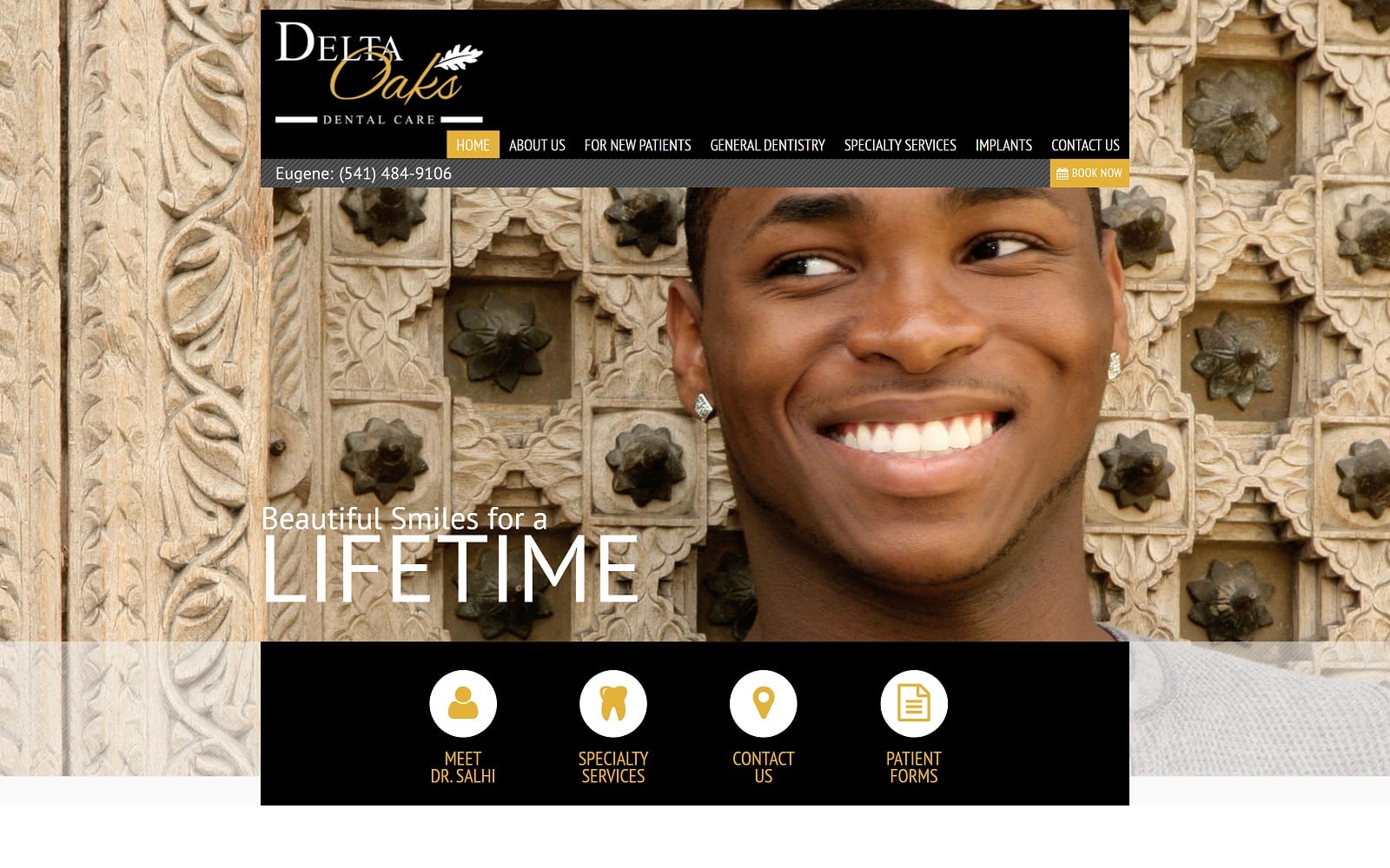 The Screenshot of Delta Oaks Dental Care deltaoaksdentalcare.com Dr. Firas Salhi Website