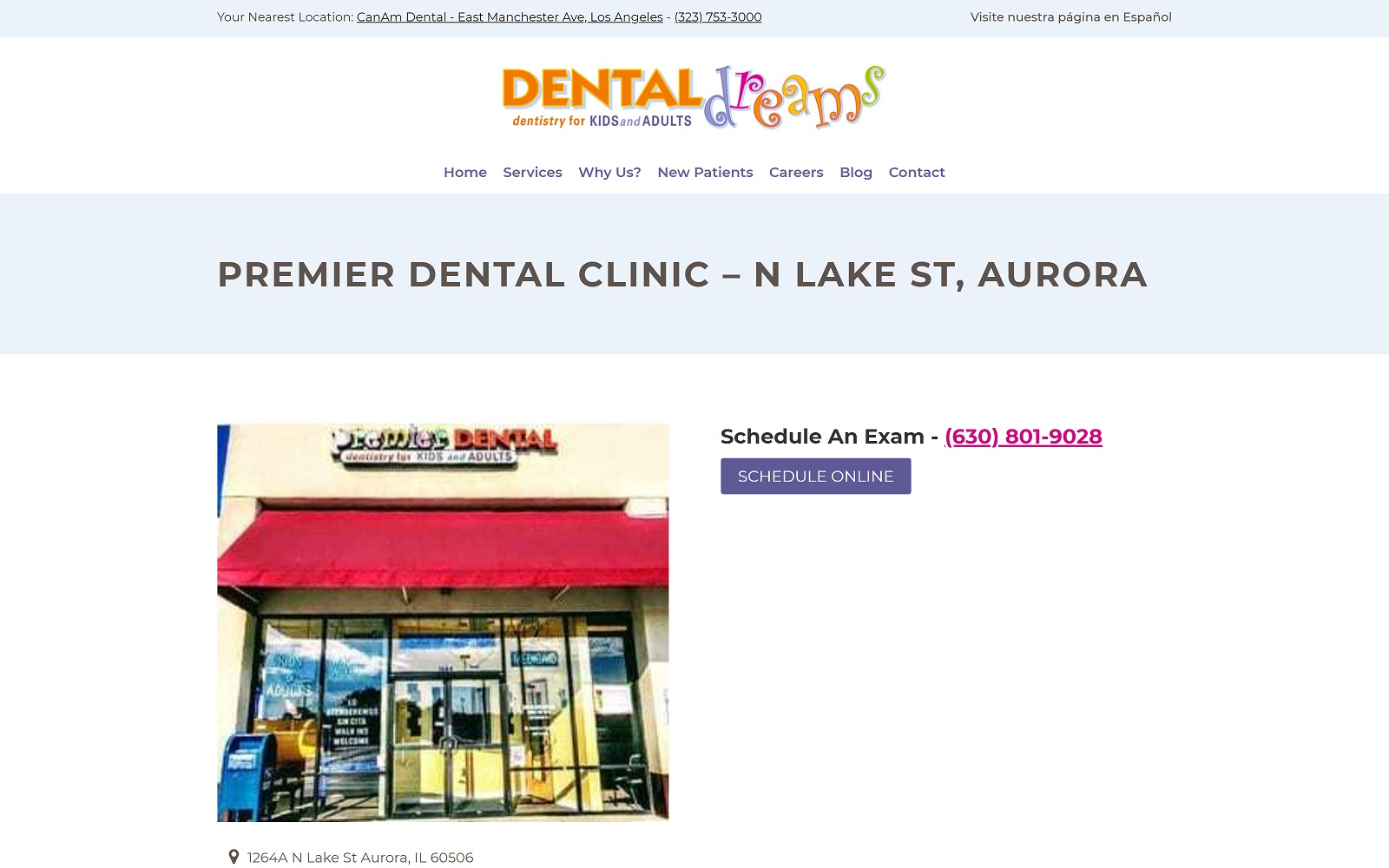 The Screenshot of Premier Dental Clinic-Aurora dentaldreams.com/location/premier-dental-clinic-n-lake-st-aurora Website
