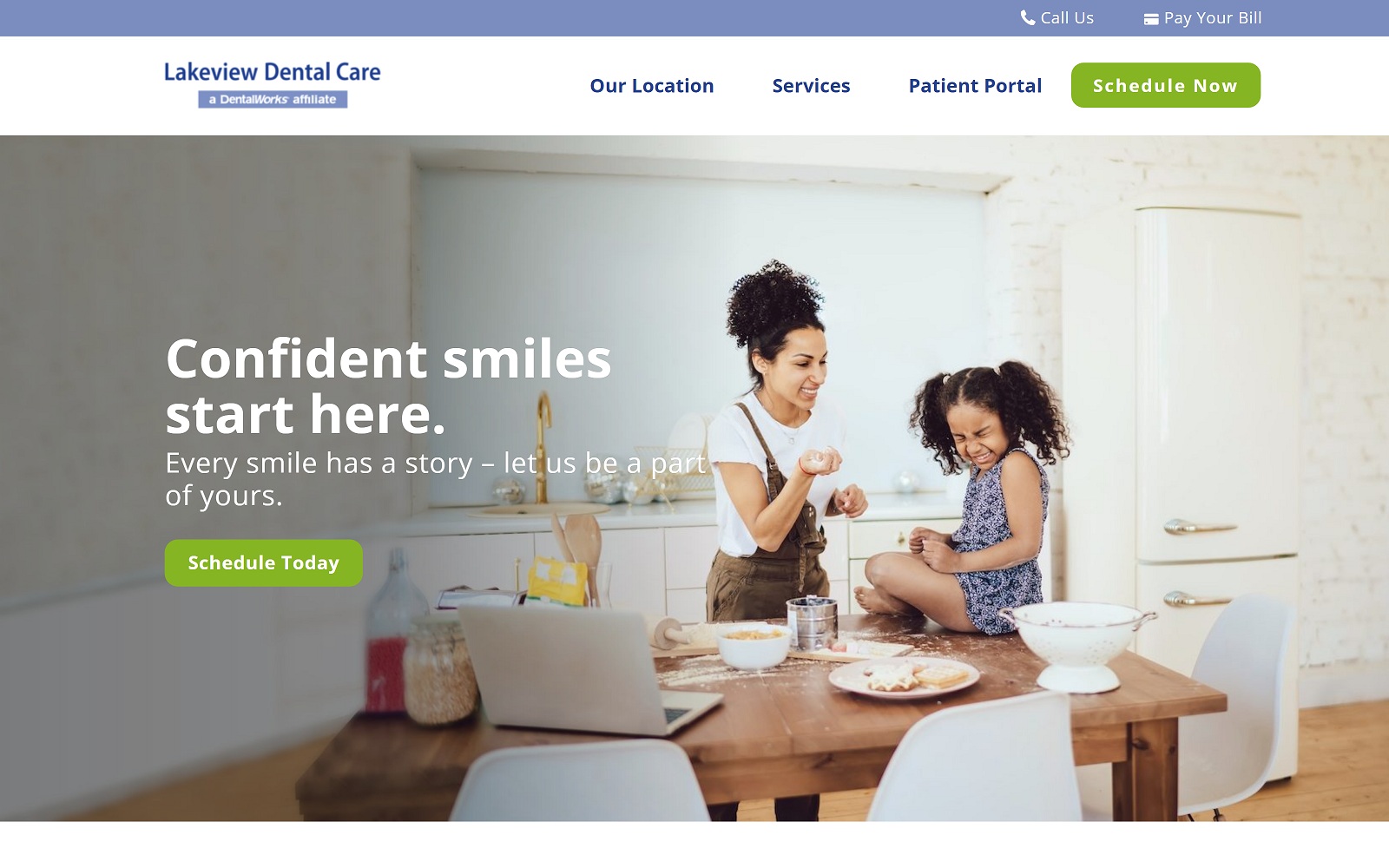 The Screenshot of Lakeview Dental Care lakeviewdentalcare.dentalworks.com Website
